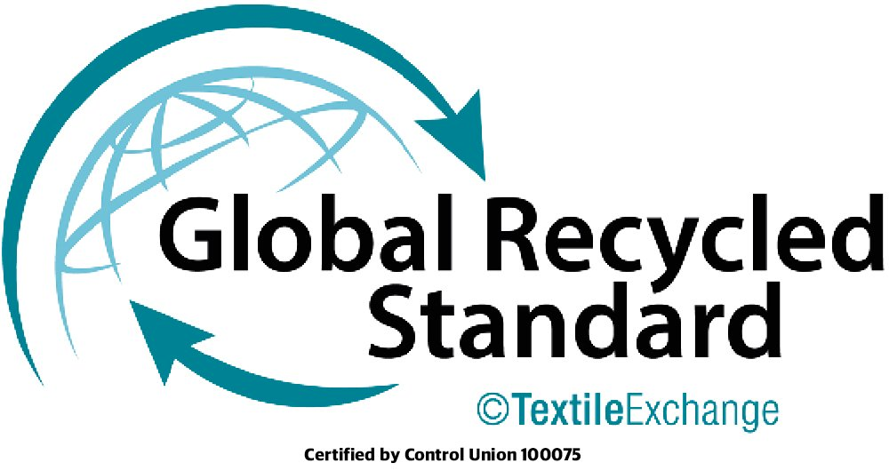 Global Recycled Standard. Certified by Control Union 100075.