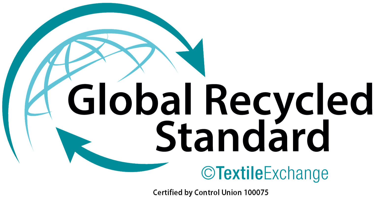 Global Recycled Standard. Certified by Control Union 100075.