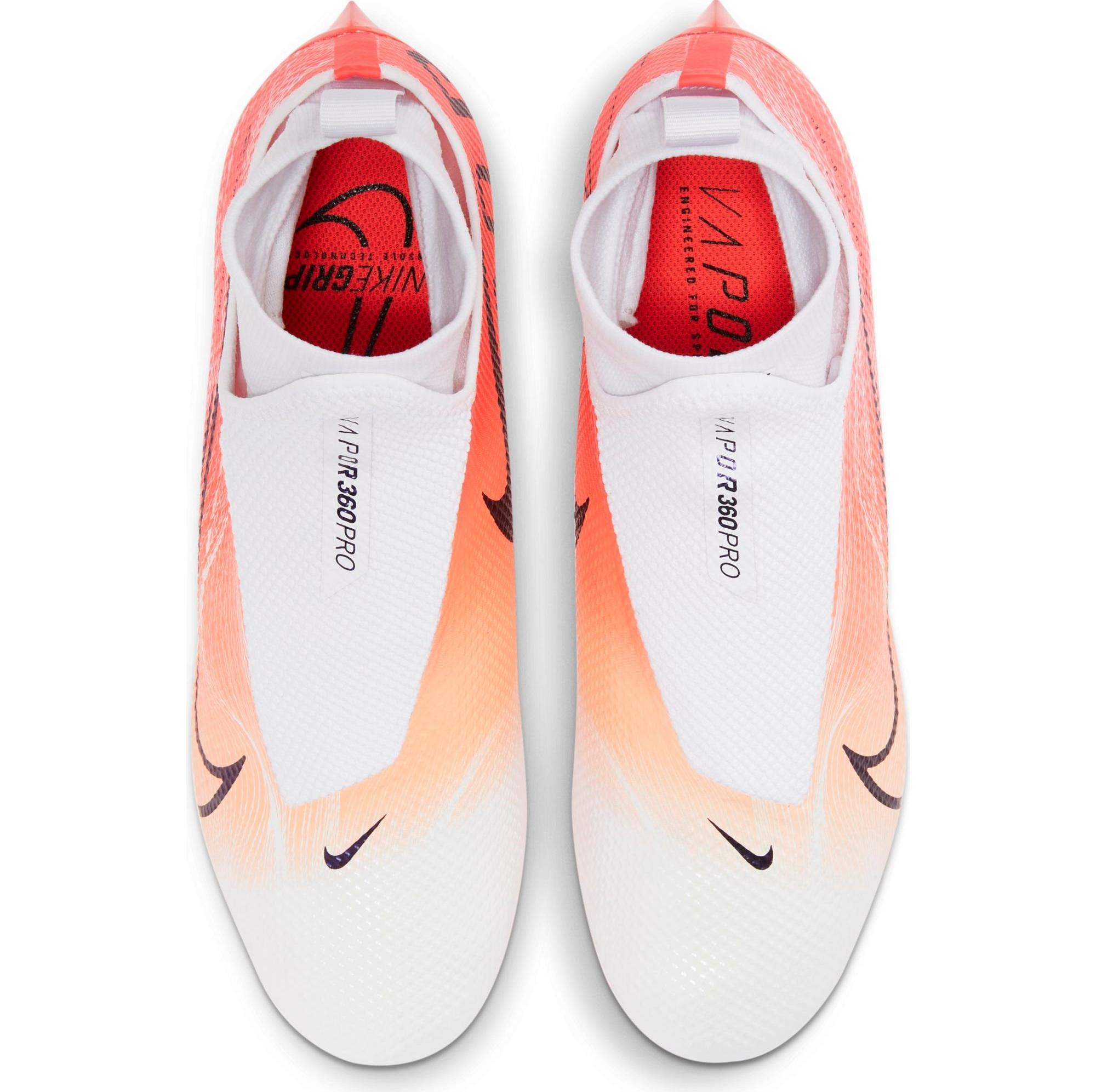 Nike Vapor Edge Pro 360 White/Black/Flash Crimson/Bright Mango Men's  Football Cleat - Hibbett