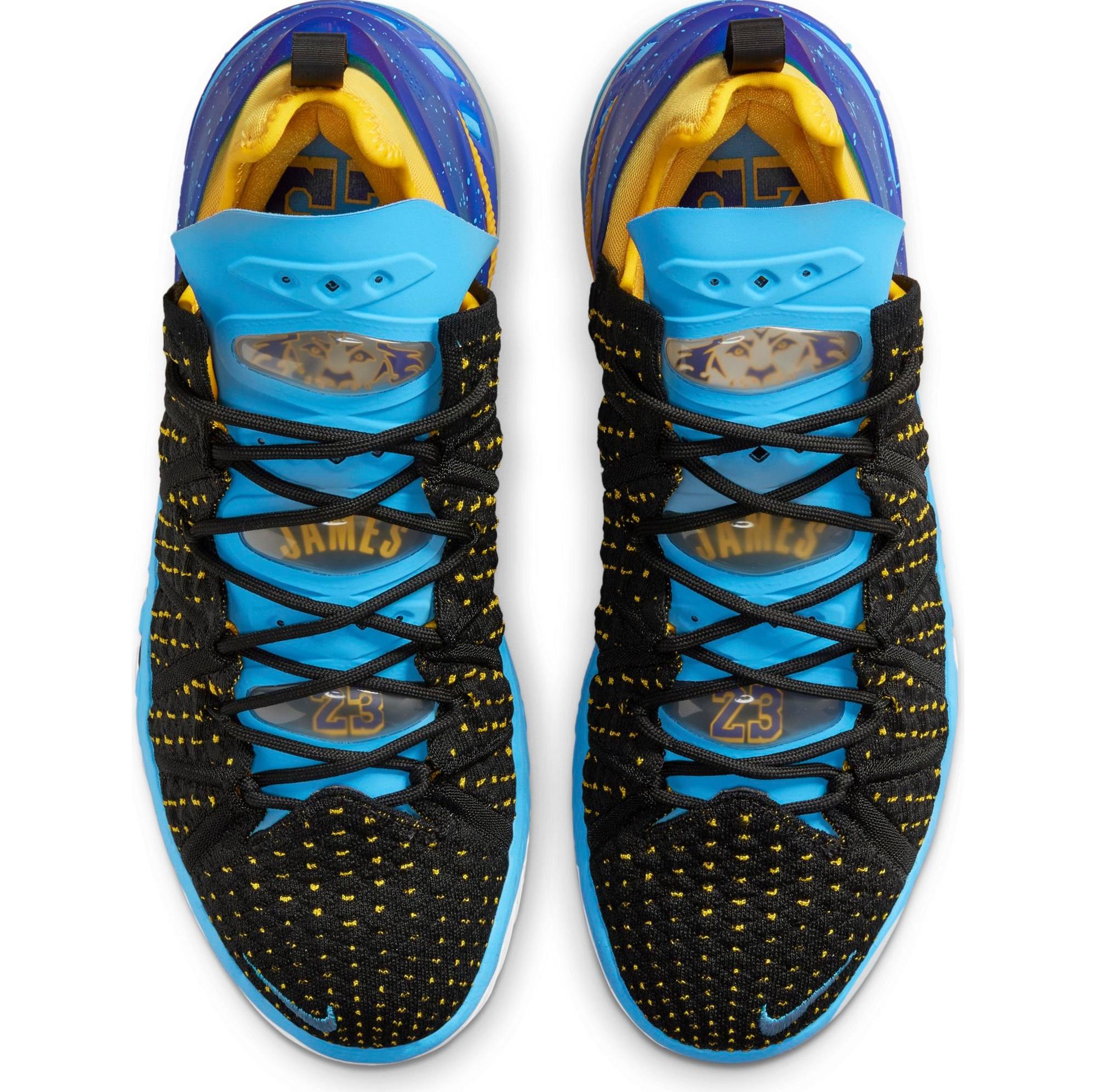 Nike Lebron XVIII (GS) Minneapolis Lakers Big Kids' Shoes  Black-Gold-Coast cw2760-006 