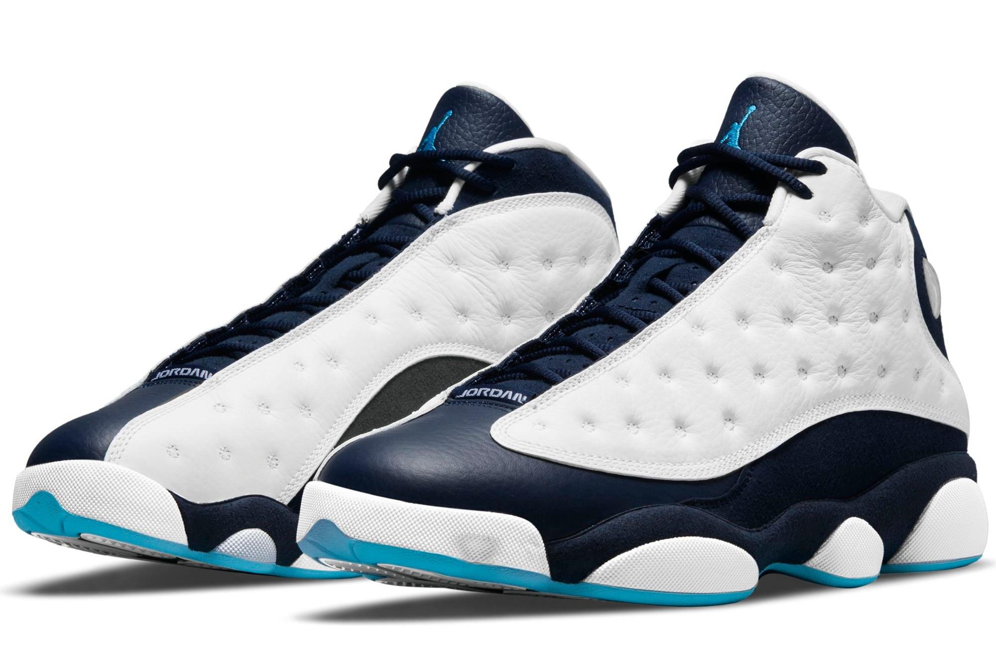 Left side of Jordan 13 Retro "Obsidian" Men's & Kids' Basketball Shoe Dropping 9/18