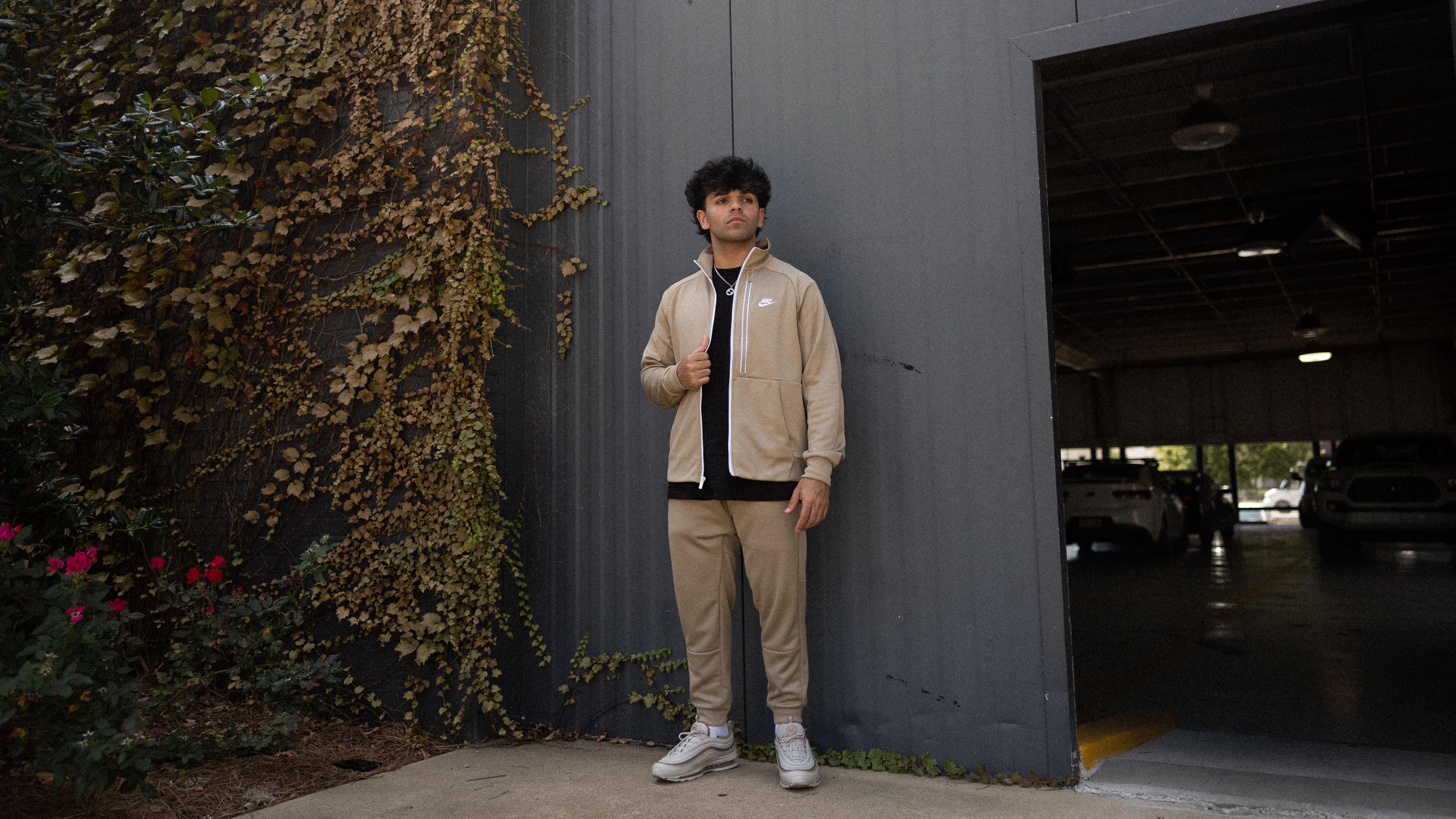 Man in Nike Fleece Jacket and Fleece Pants