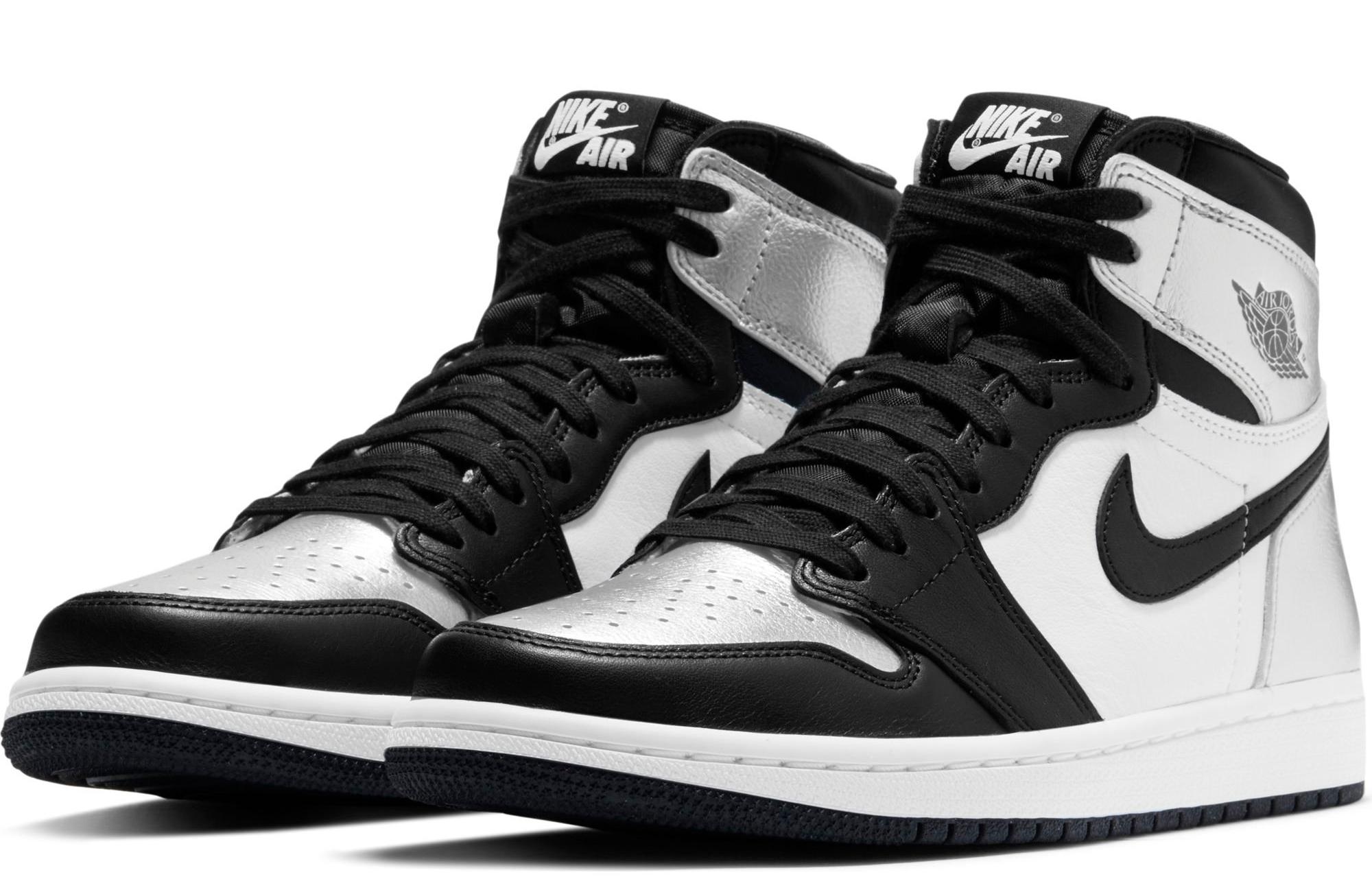 Black and silver air jordan cheap 1