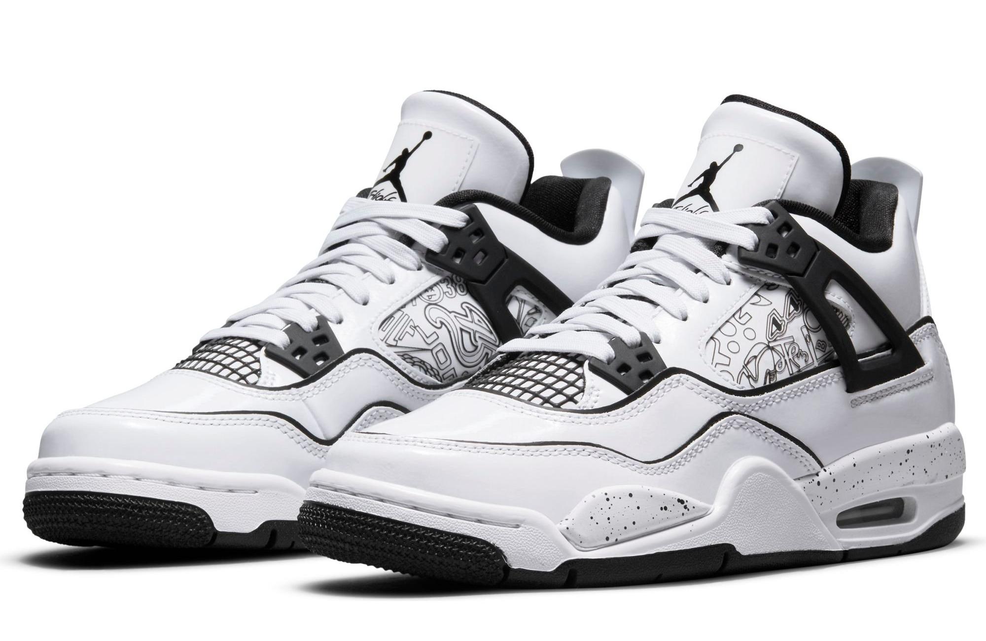 Jordan 4 Retro SE "DIY" White/Black/Volt Grade School, Preschool & Toddler Girls' Basketball Shoe 