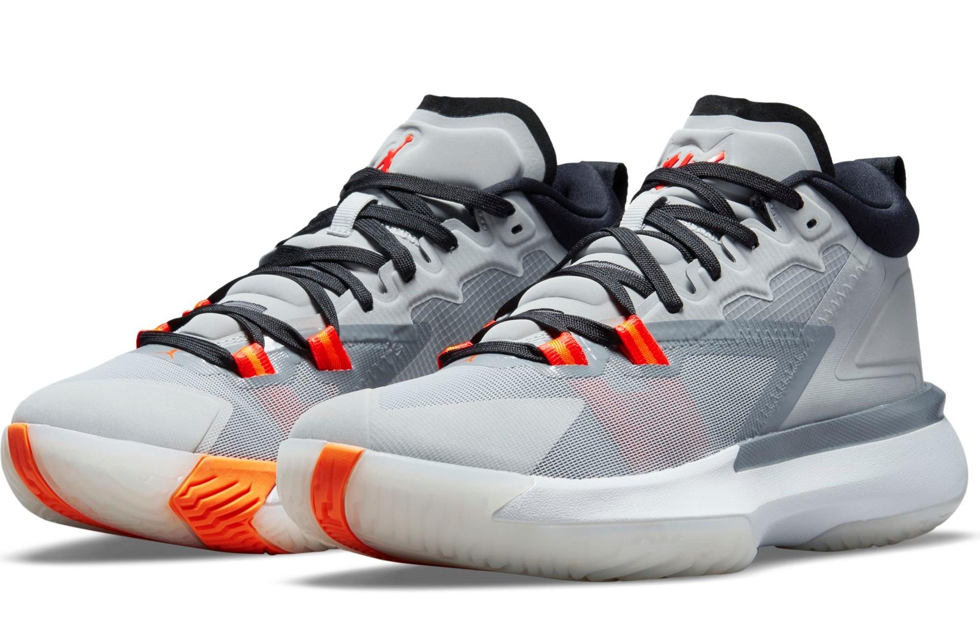 Jordan Zion 1 "Light Smoke Grey" Smoke Grey/Total Orange Men's & Kids' Basketball Shoe