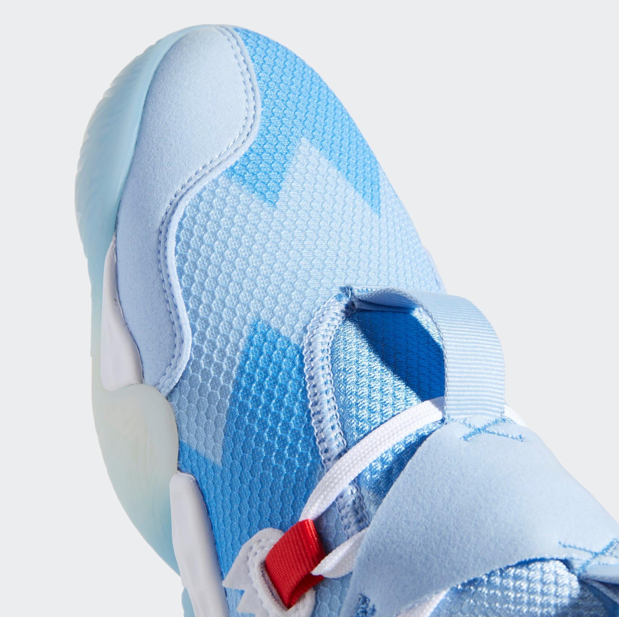 Close up of toe and red eyelets of adidas Trae Young 1 "ICEE" Men's Basketball Shoe Launching 10/1