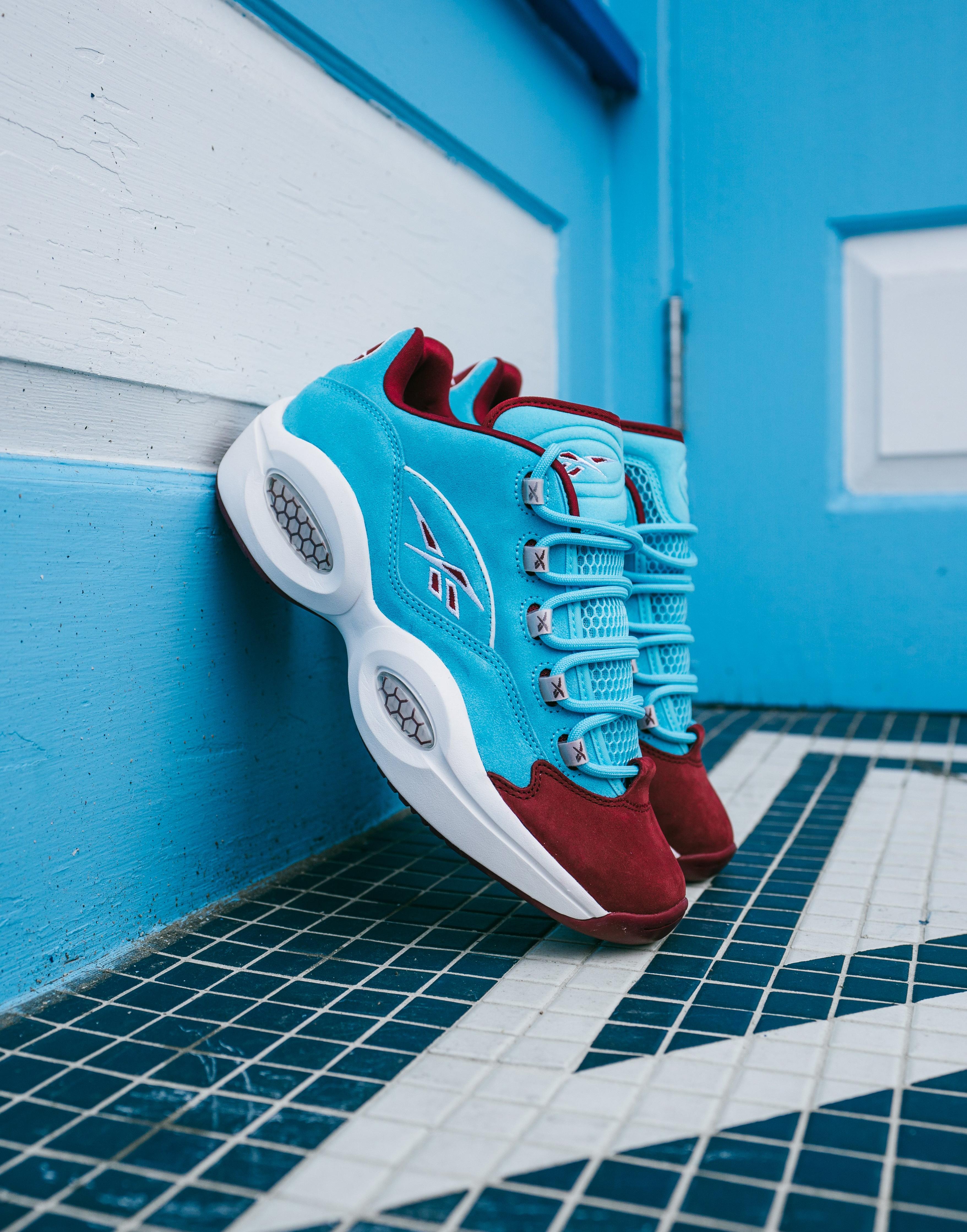 Sneakers Release – Reebok Question Low “Phillies” Digital  Blue/ Classic Burgundy/ White
