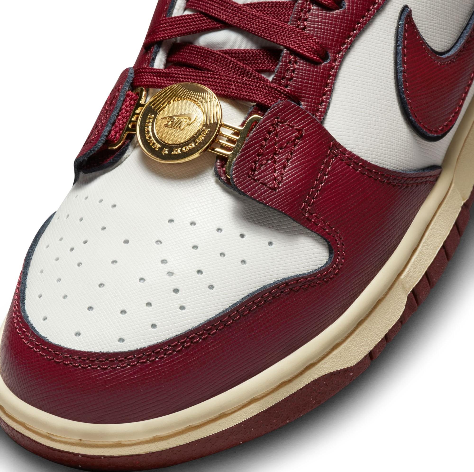 Nike Dunk Low SE "Sail/Team Red/Black"- front lace details
