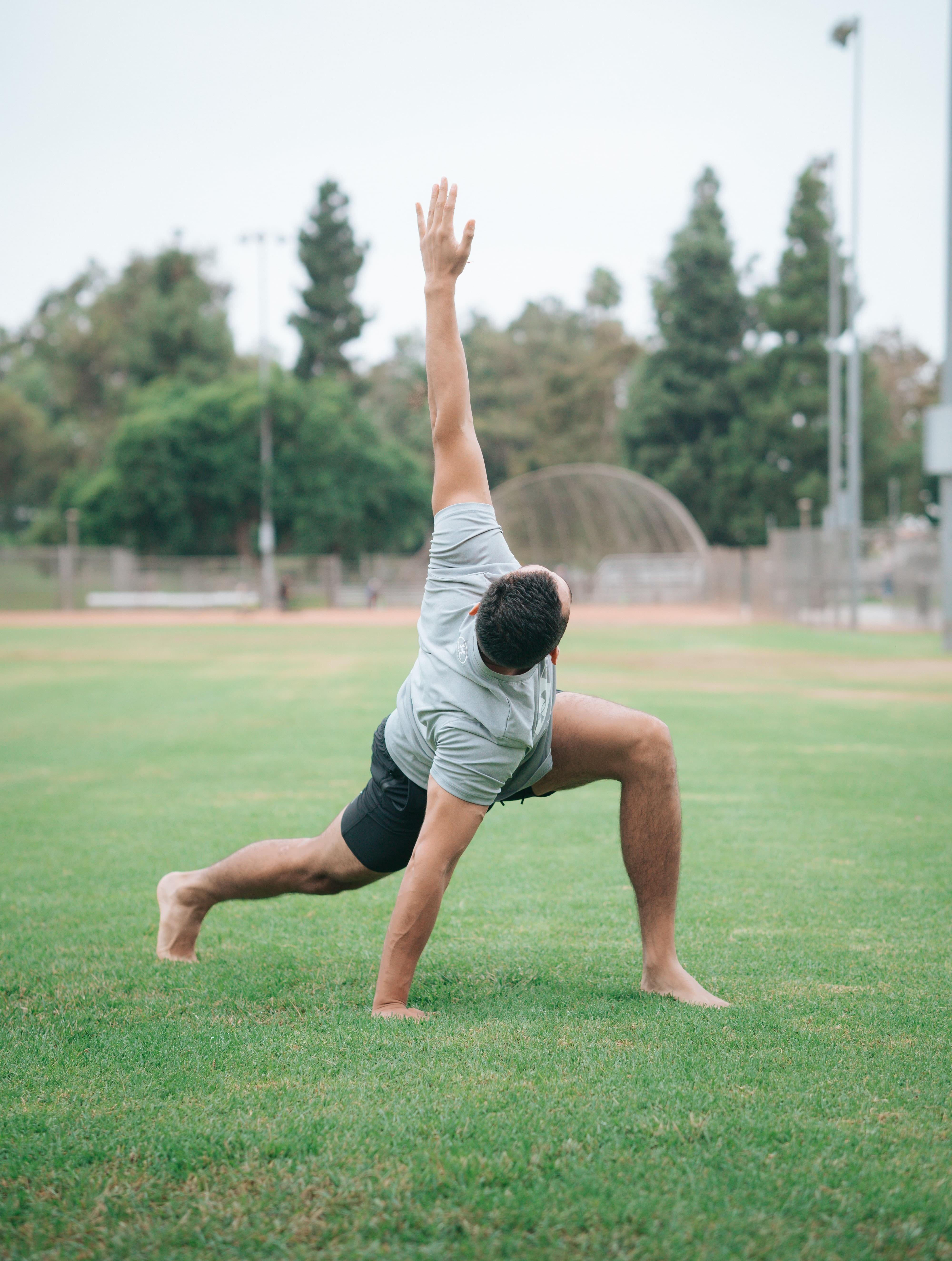 Man Stretching Outside