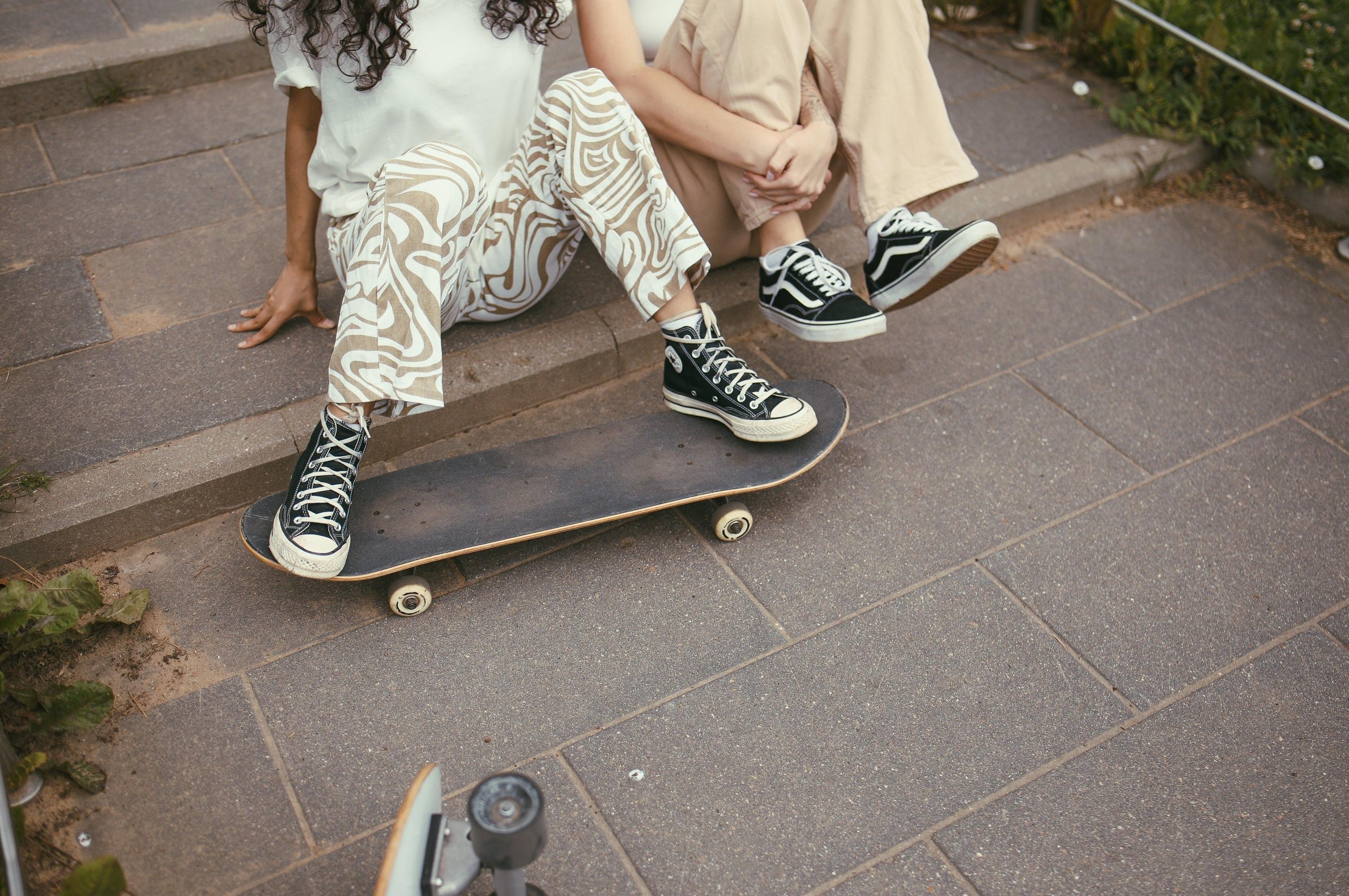 black Converse and Vans