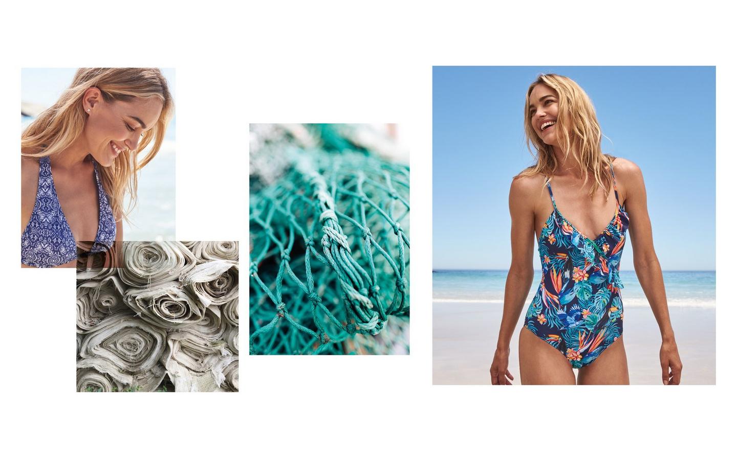 FatFace printed swimwear, made with eco-friendly fabric that’s better for the environment