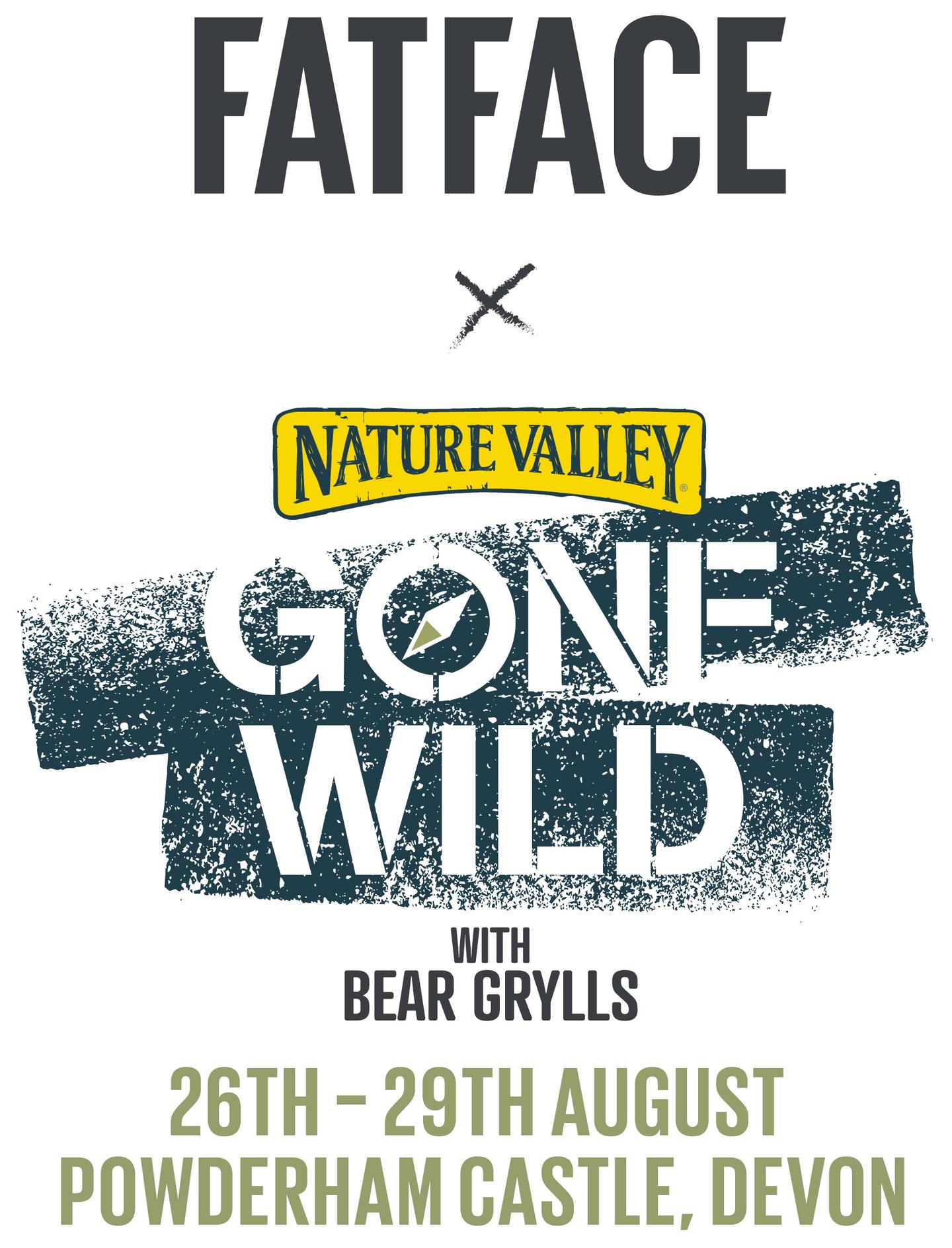 FatFace x Nature Valley Gone Wild Festival with Bear Grylls. 26th - 29th August, Powderham Castle, Devon.