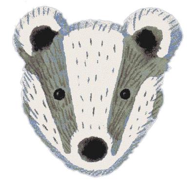 Illustration of a badger character.