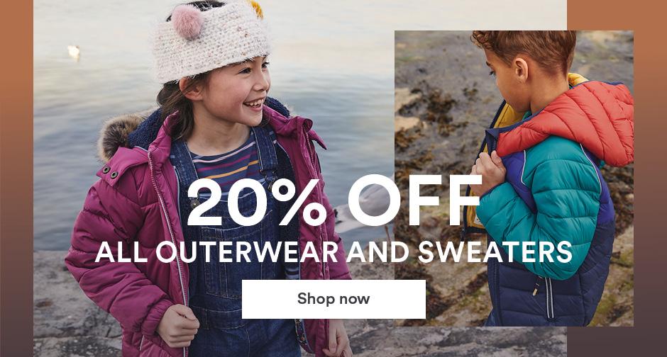 20% off Outerwear & Sweaters. Shop now.