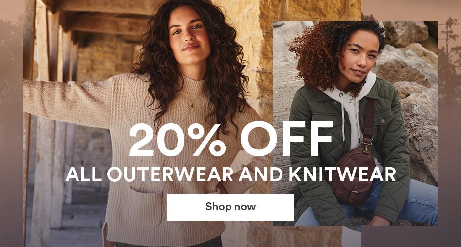 20% off Outerwear & Knitwear. Shop now.