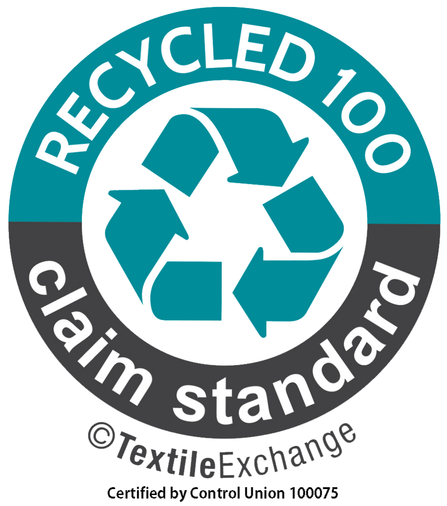 Recycled 100 Claim Standard. Certified by Control Union 100075.