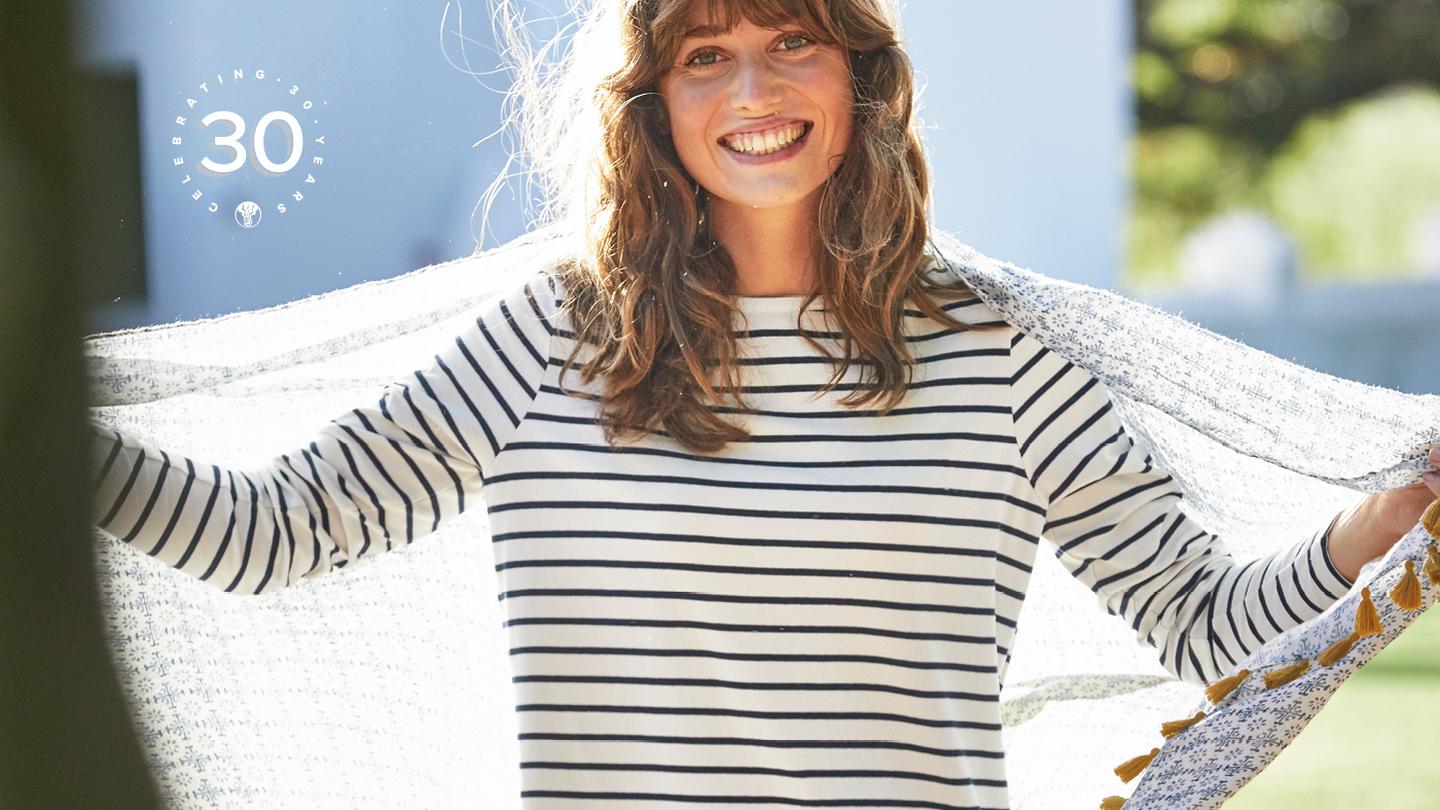 Our organic cotton Breton T-Shirt in Ivory