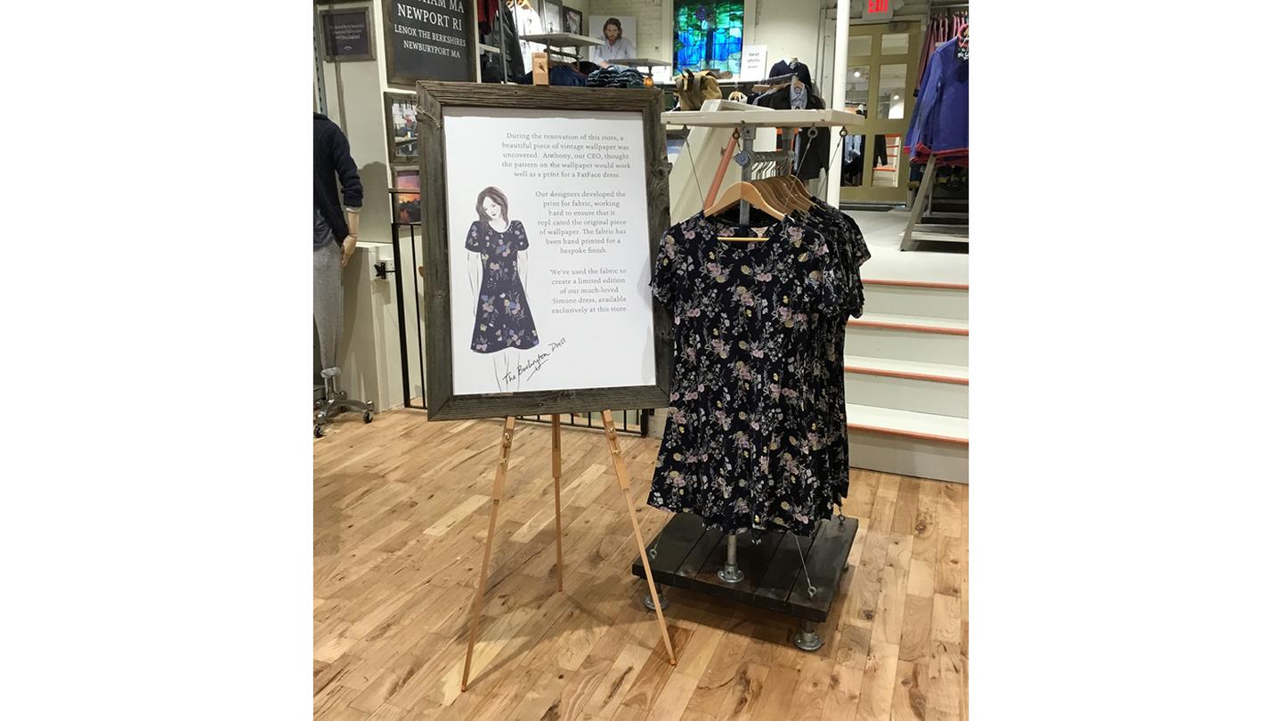The dress at the front of the Burlington store, along with the story