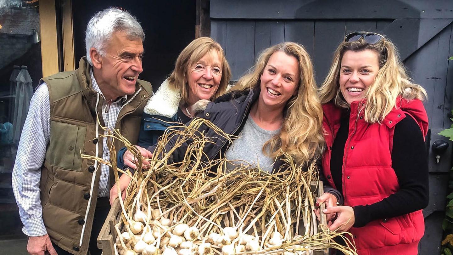 The Boswell family, who run the Garlic Farm on the Isle of Wight