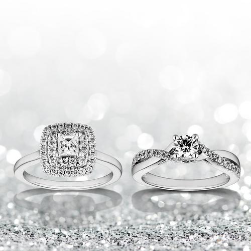 Tolkowsky Diamond Engagement Wedding Eternity Rings