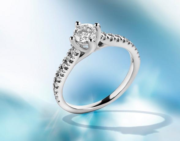 Arctic light platinum engagement rings