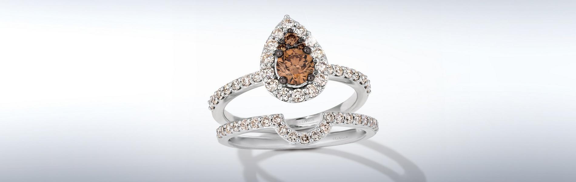 Silver Diamond and Chocolate Diamond ring