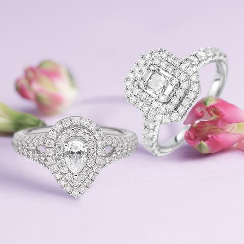 engagement rings with flowers