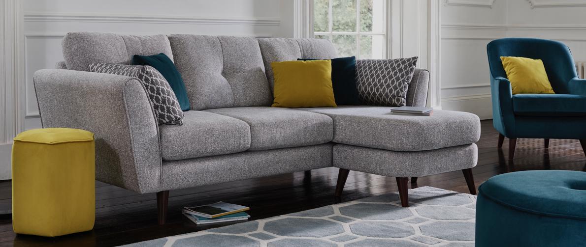 Grey and outlet white sofa