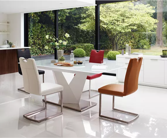 Modern white deals dining table