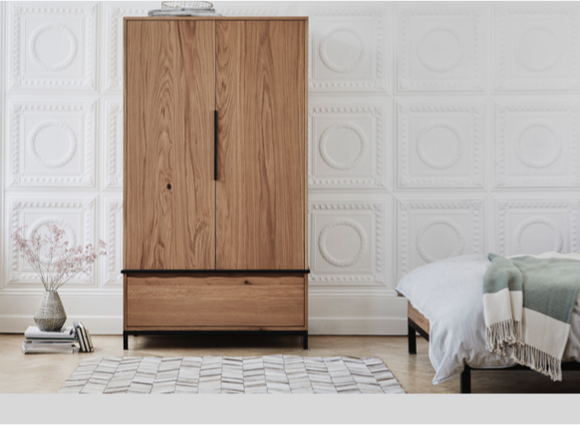 Small bedroom ideas – wooden wardrobe.