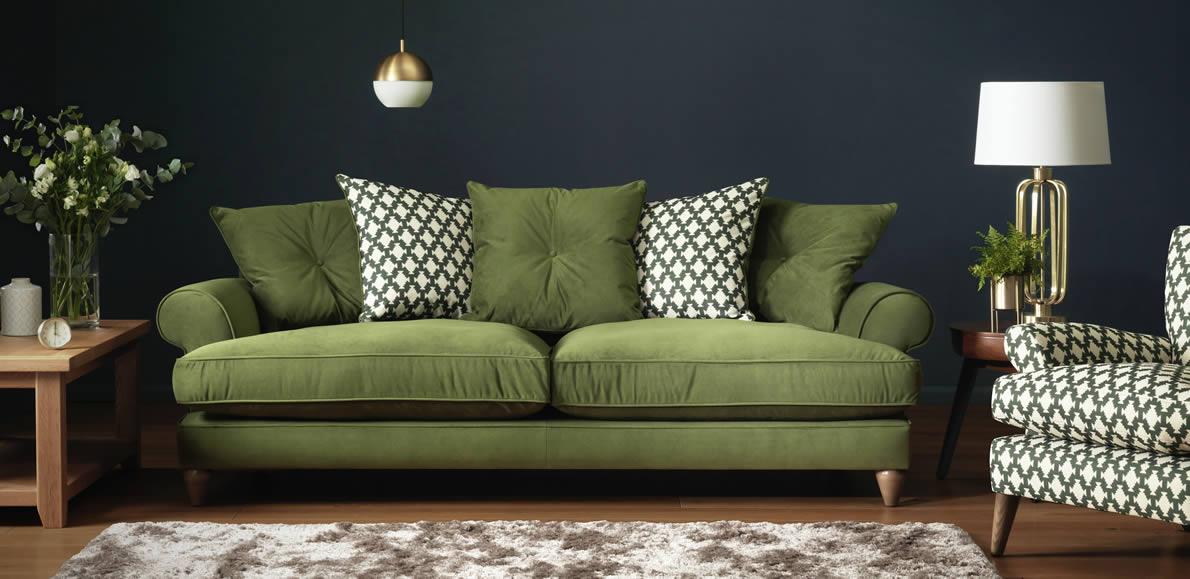 Grey and outlet green sofa