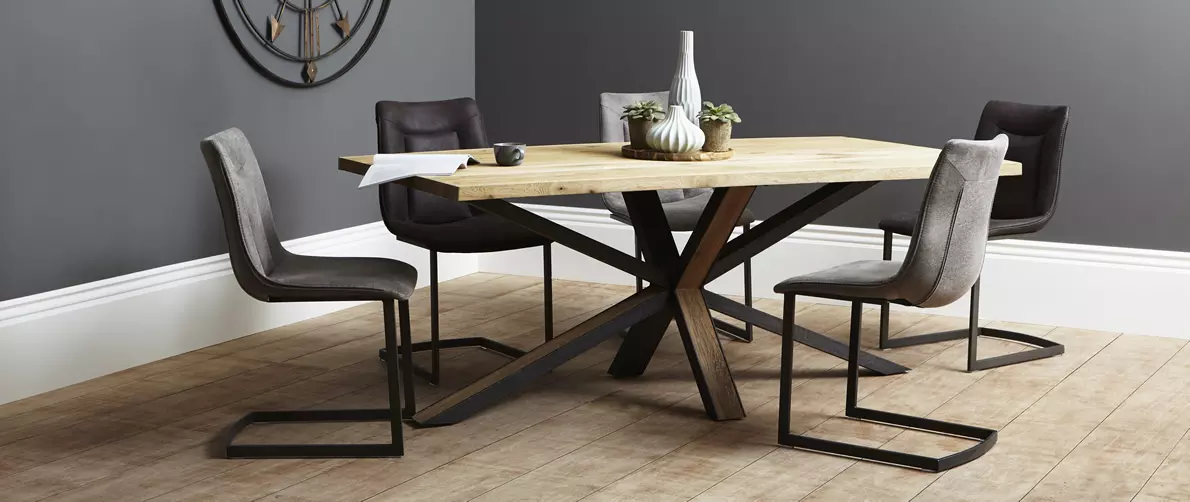 Grey dining deals table wood