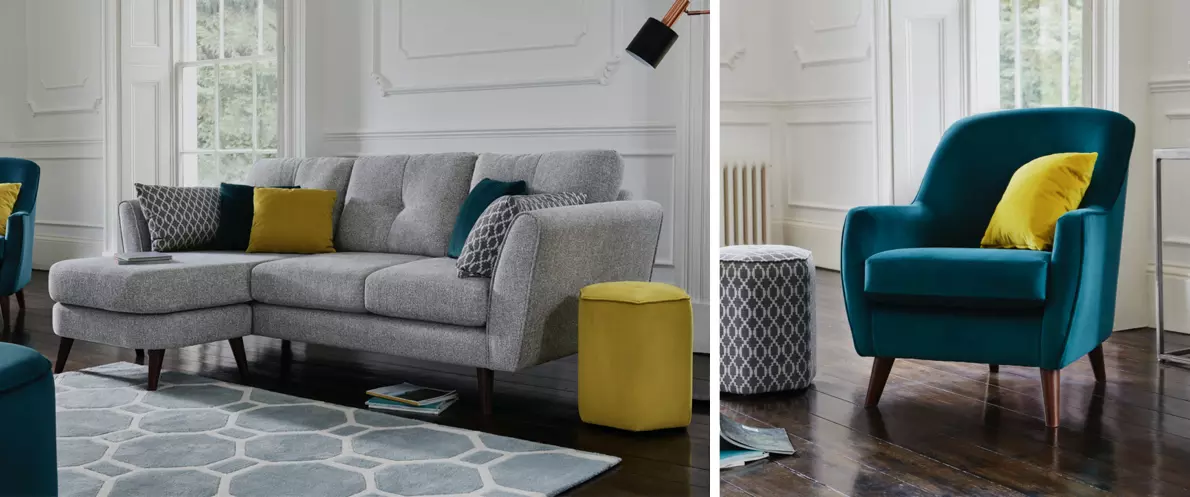 Teal and grey deals lounge