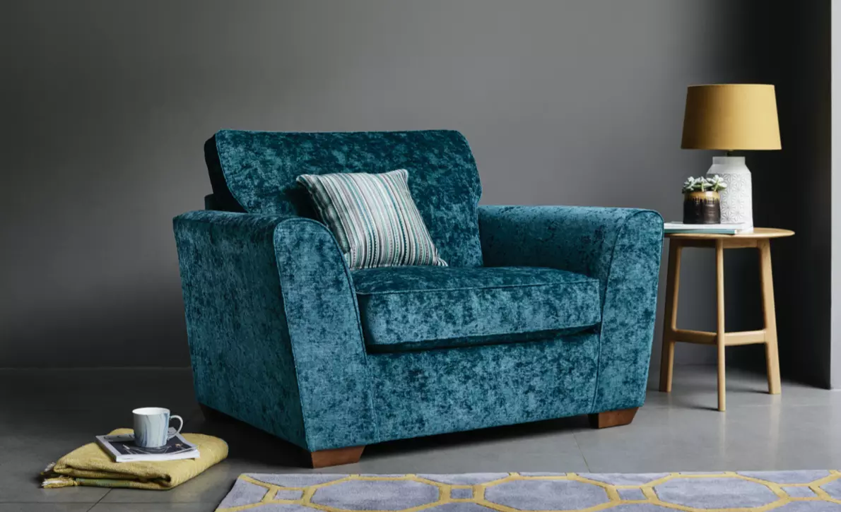 Teal and best sale grey accent chair