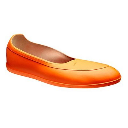 Orange water-repellant overshoes