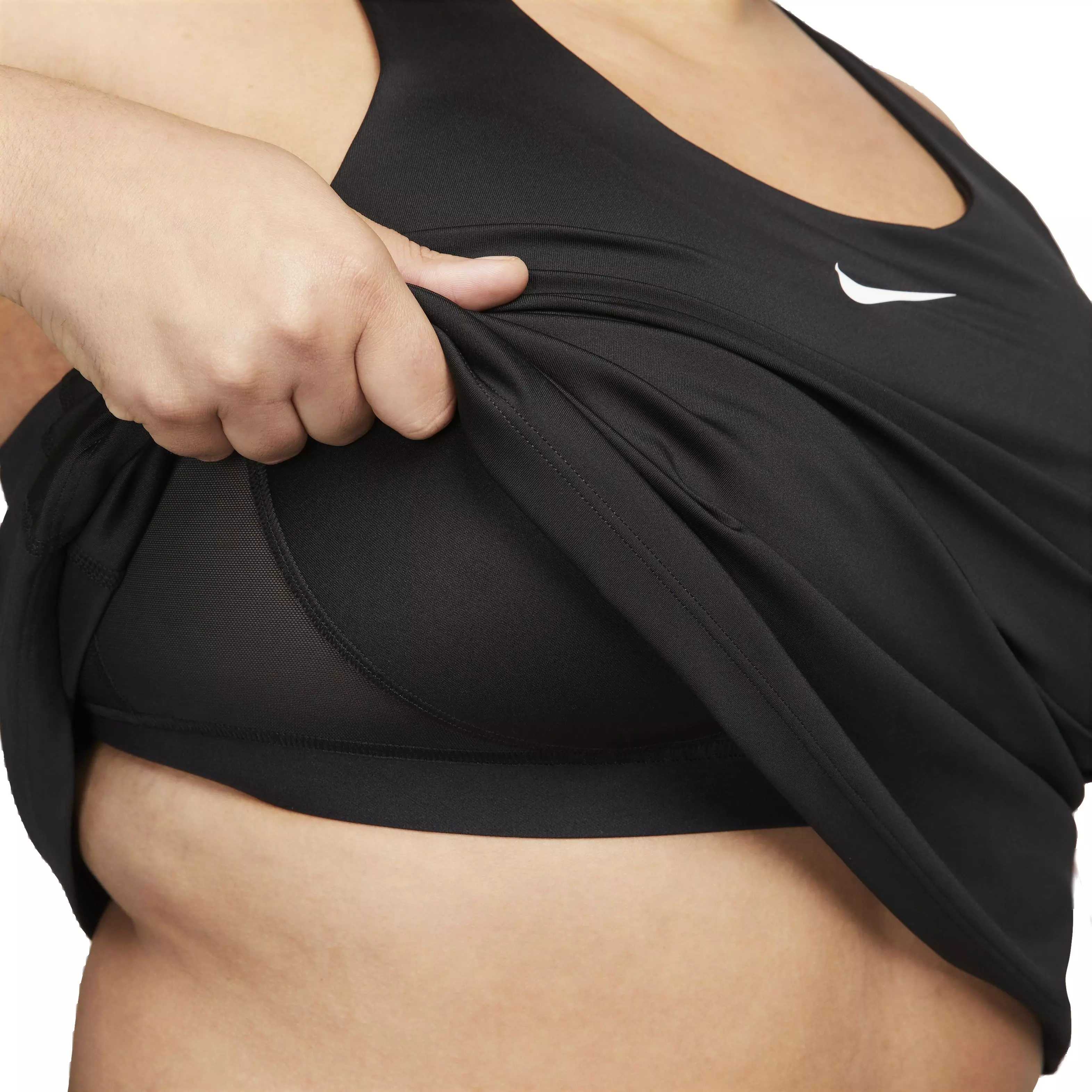 Nike Women's Dri-FIT Swoosh Padded Medium Support Sports Bra Tank - BLACK