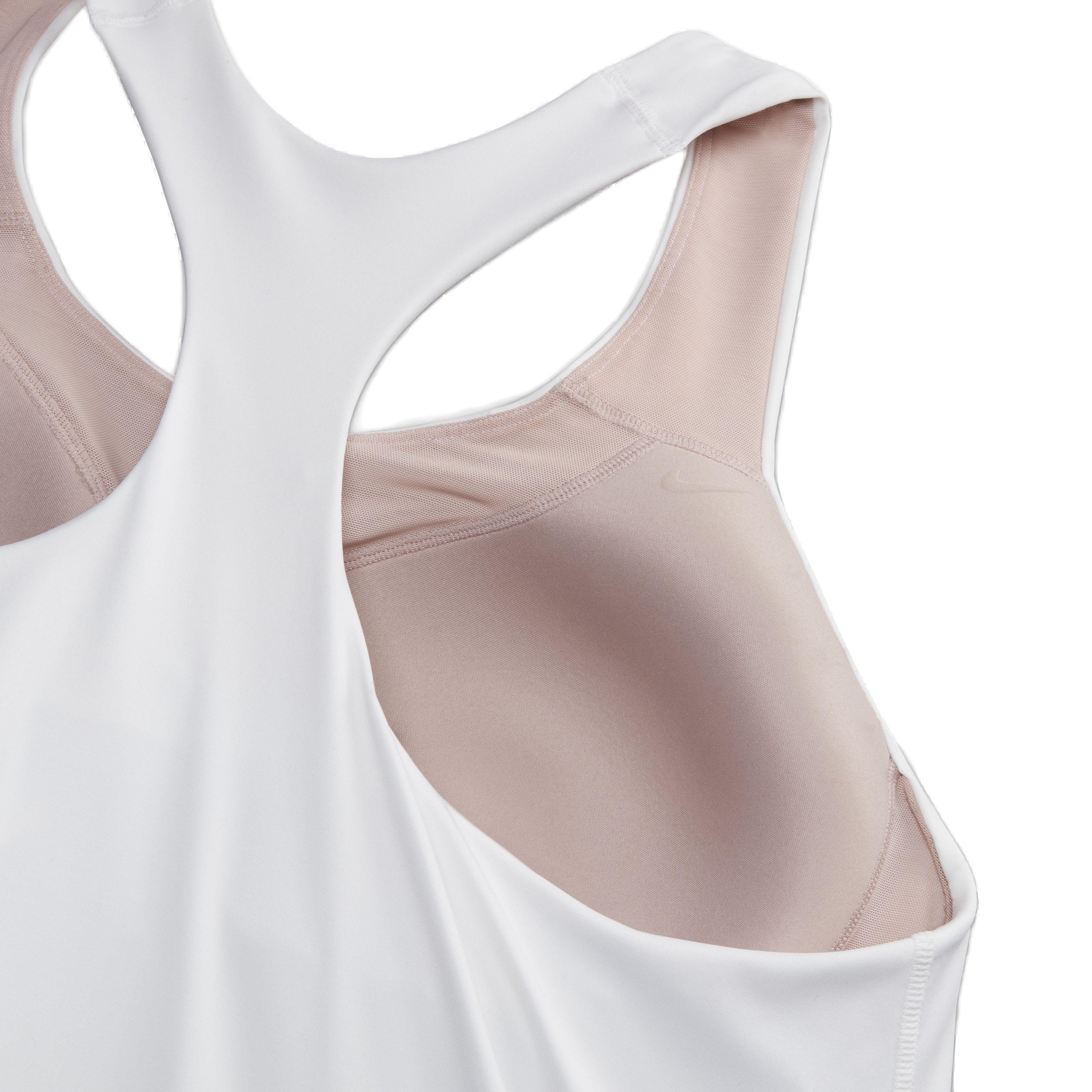 Nike Women's Dri-FIT Swoosh Padded Medium Support Sports Bra Tank - WHITE Thumbnail View 4