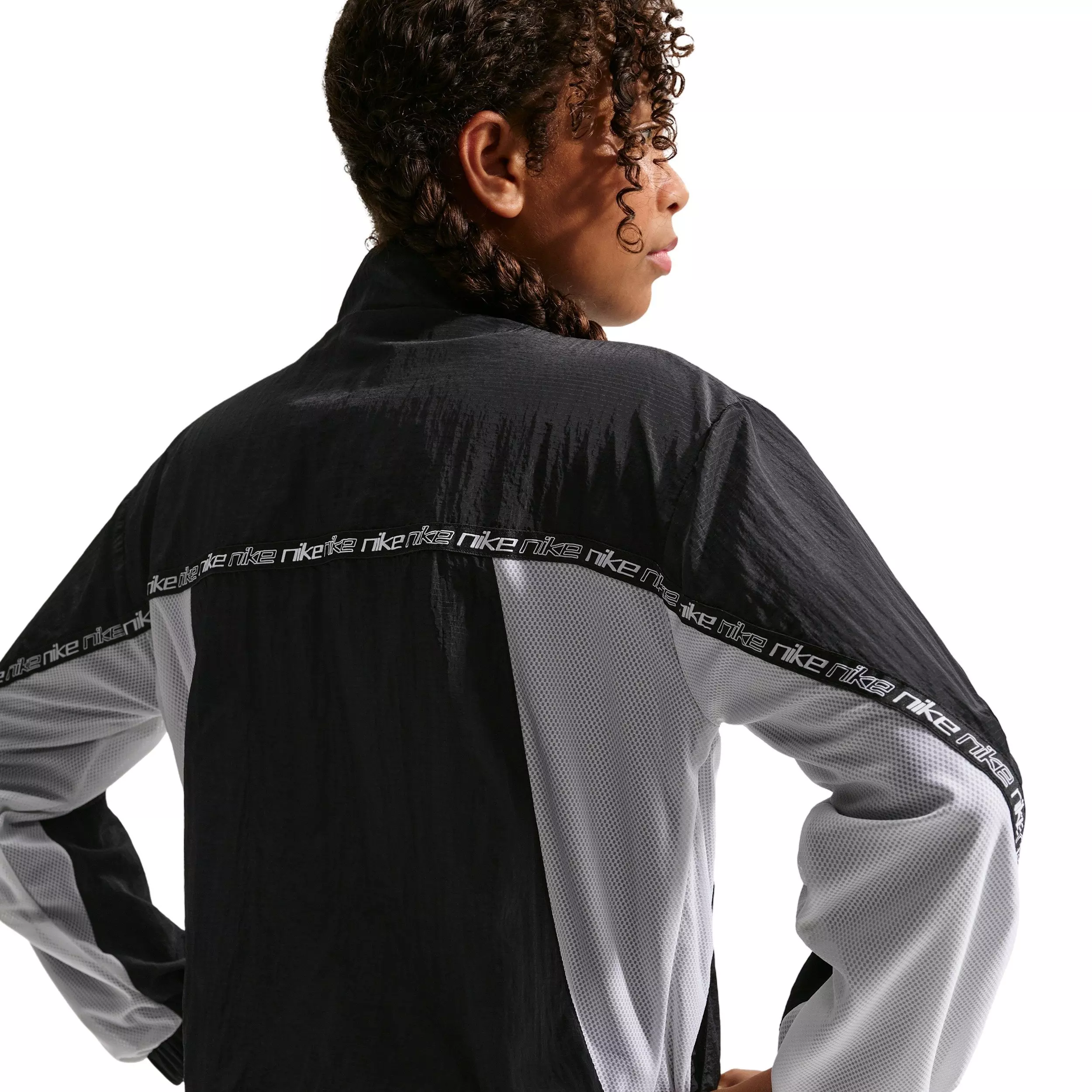 Nike Big Girls' Sportswear Woven Dance Jacket - Black - BLACK