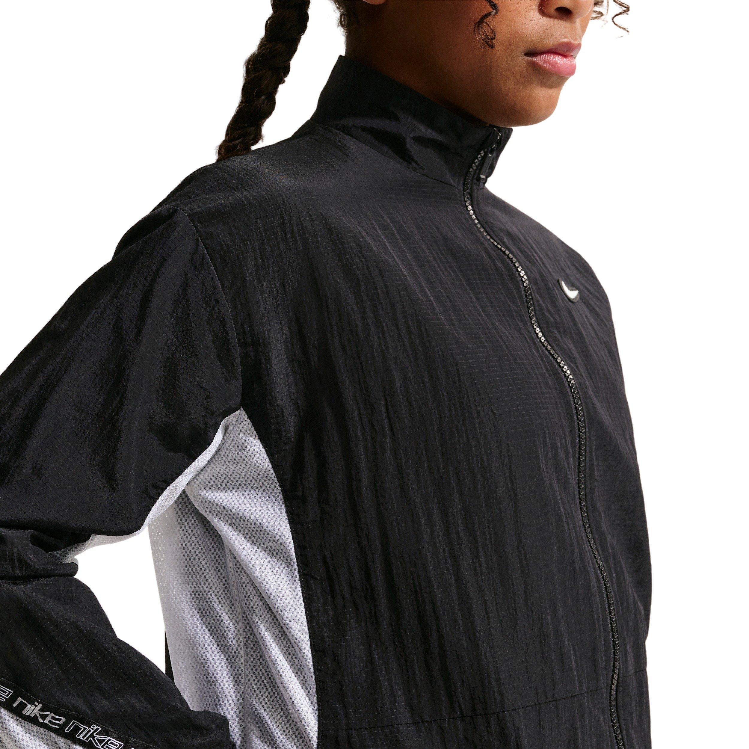 Nike Big Girls' Sportswear Woven Dance Jacket -Black - BLACK Thumbnail View 3