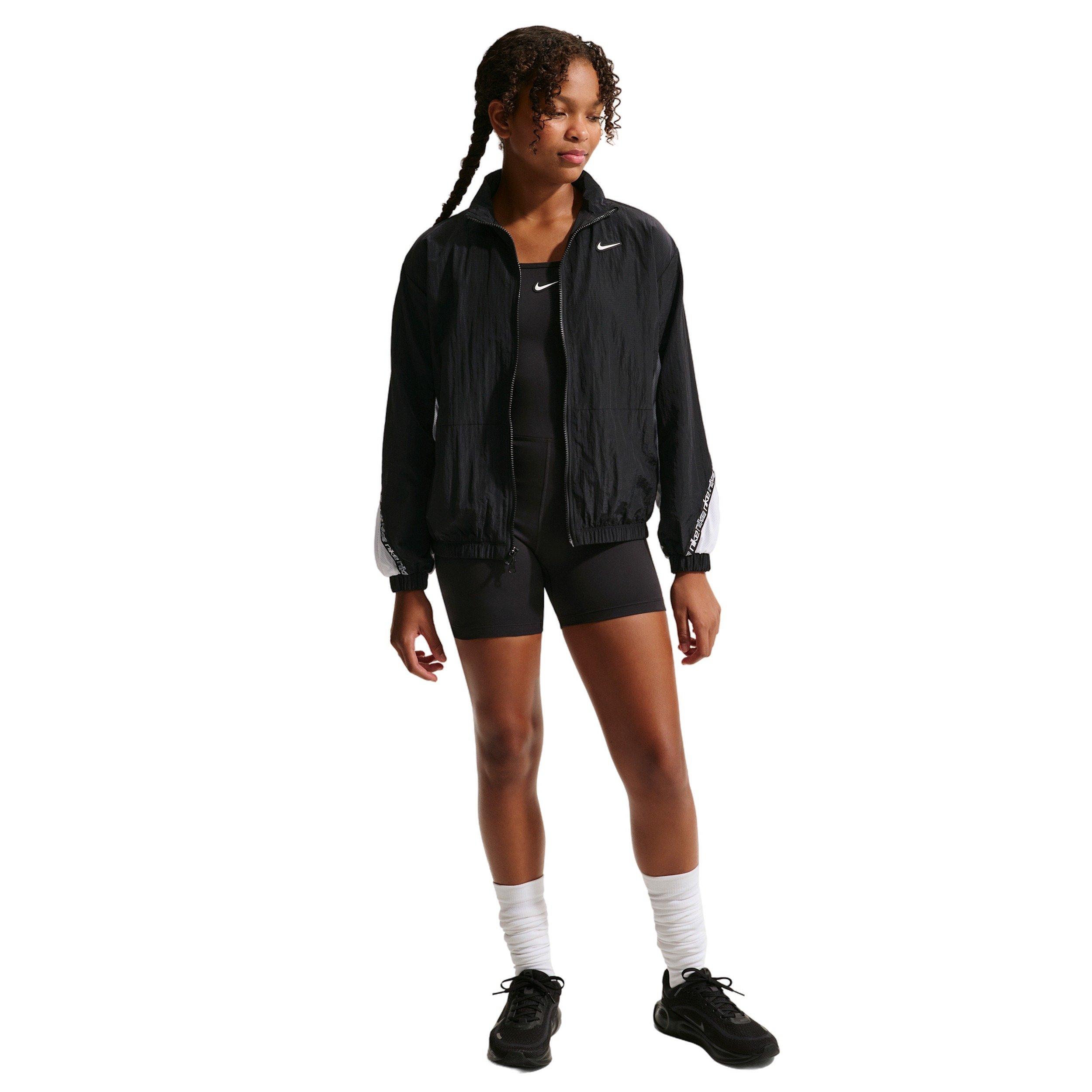 Nike Big Girls' Sportswear Woven Dance Jacket -Black - BLACK Thumbnail View 4