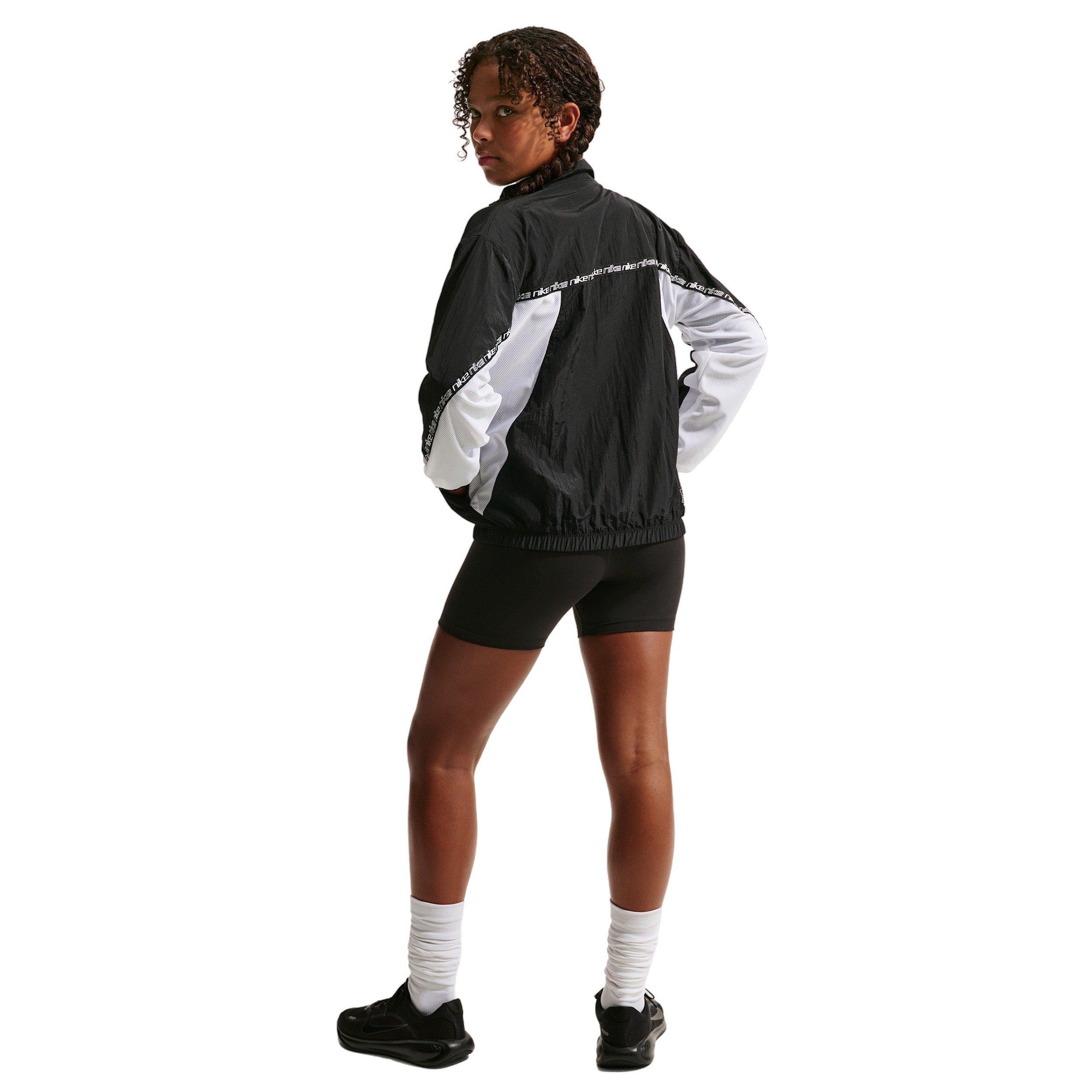 Nike Big Girls' Sportswear Woven Dance Jacket -Black - BLACK Thumbnail View 5