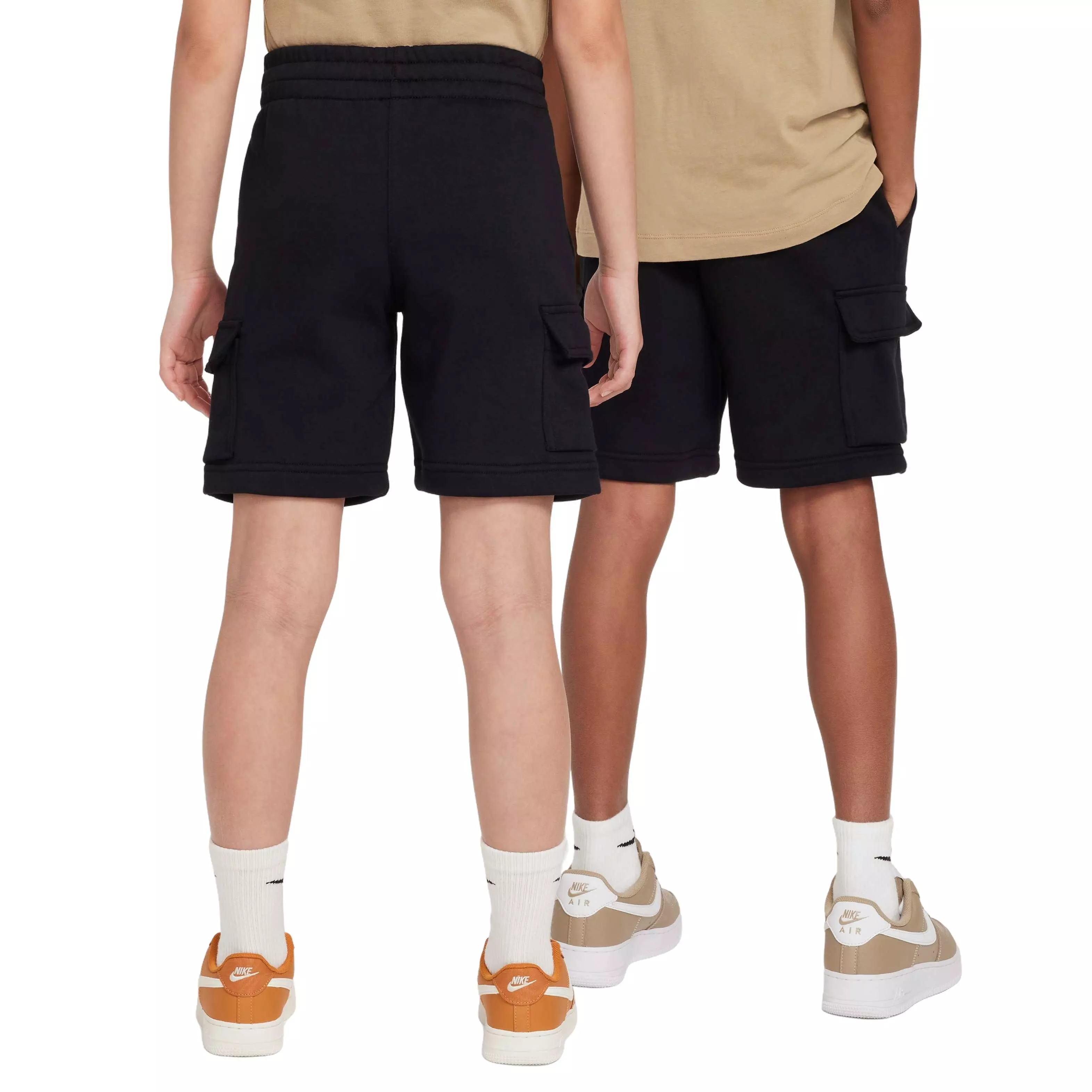 Nike Big Kids' Sportswear Club French Terry LB Cargo Shorts - BLACK