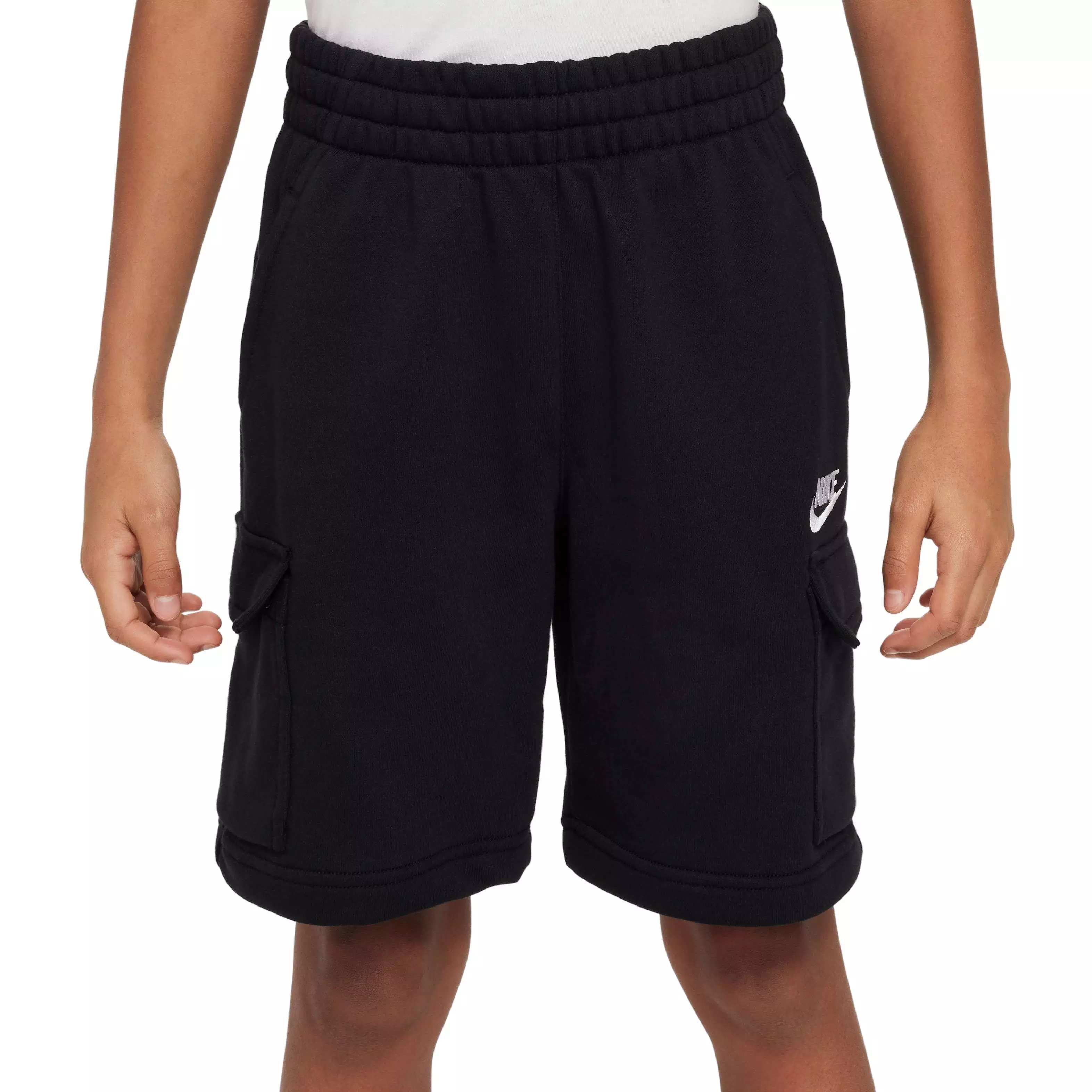 Nike Big Kids' Sportswear Club French Terry LB Cargo Shorts - BLACK
