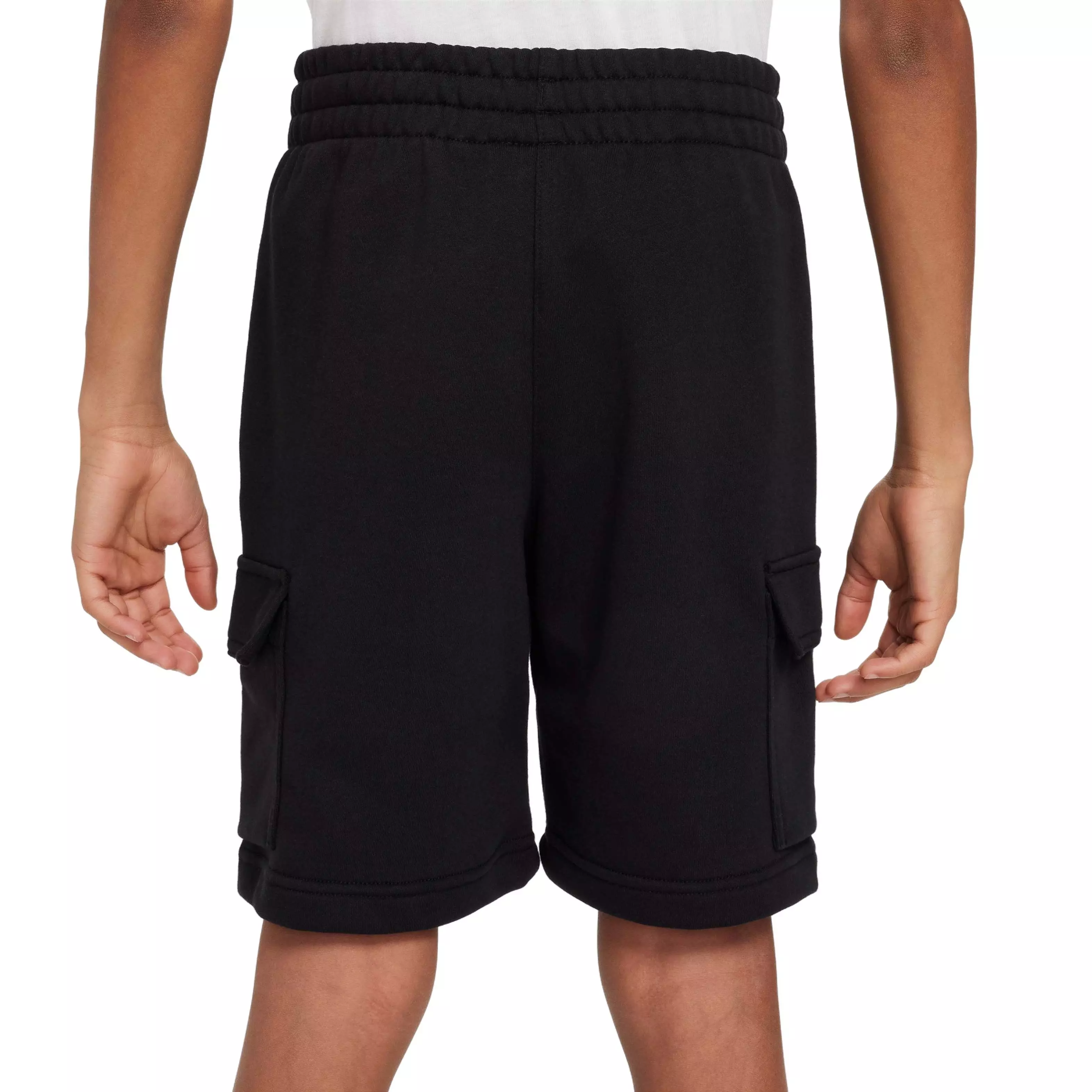 Nike Big Kids' Sportswear Club French Terry LB Cargo Shorts - BLACK
