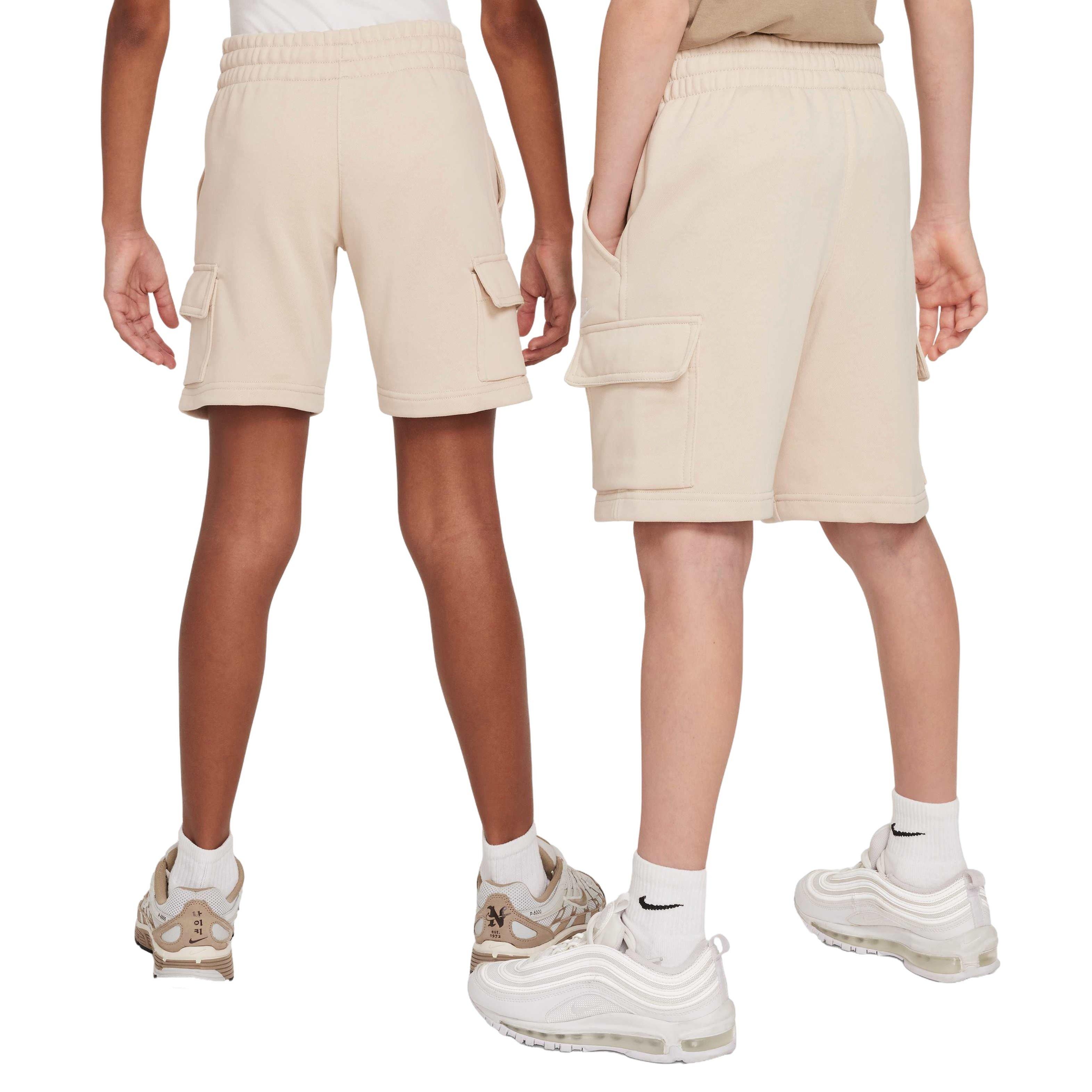 Nike Big Kids' Sportswear Club French Terry LB Cargo Shorts - BROWN Thumbnail View 2