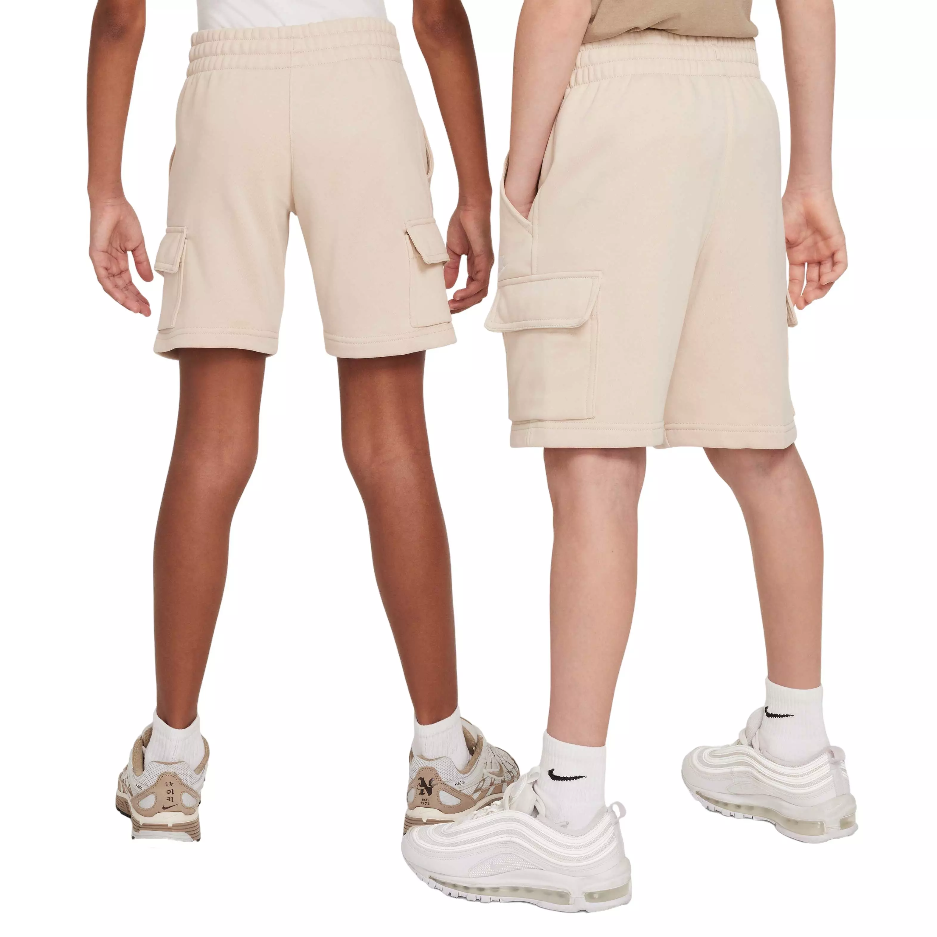 Nike Big Kids' Sportswear Club French Terry LB Cargo Shorts - BROWN