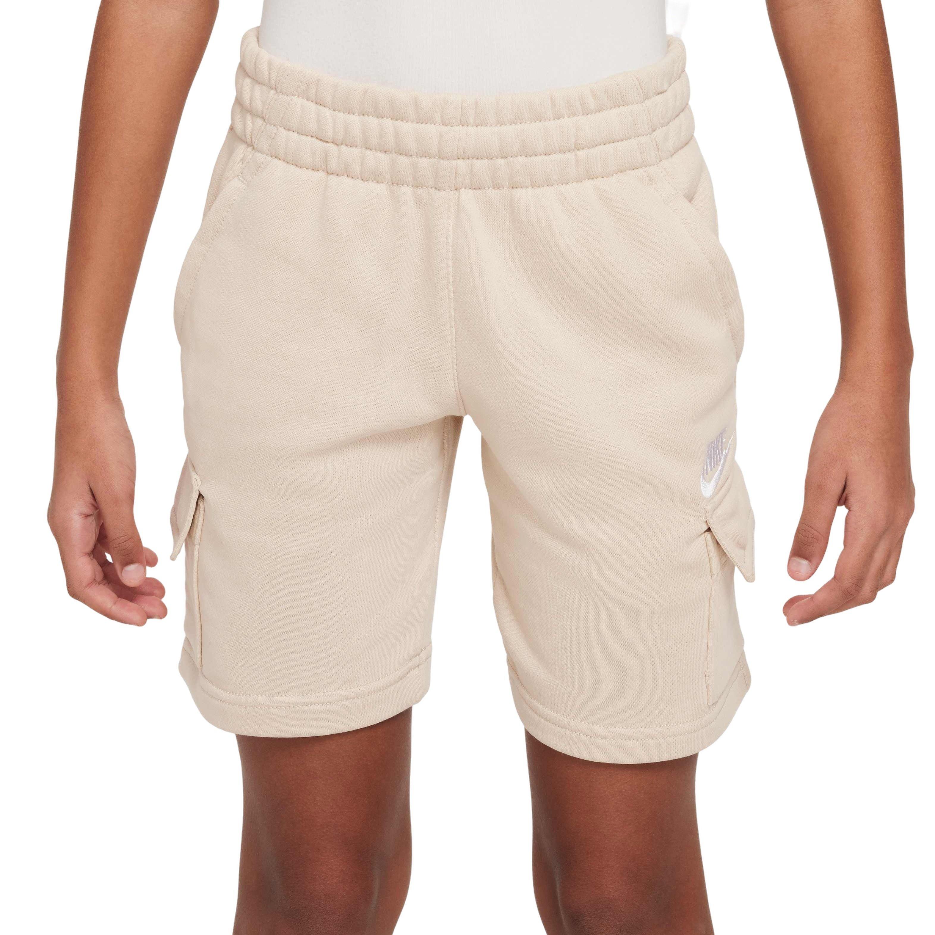 Nike Big Kids' Sportswear Club French Terry LB Cargo Shorts - BROWN Thumbnail View 3