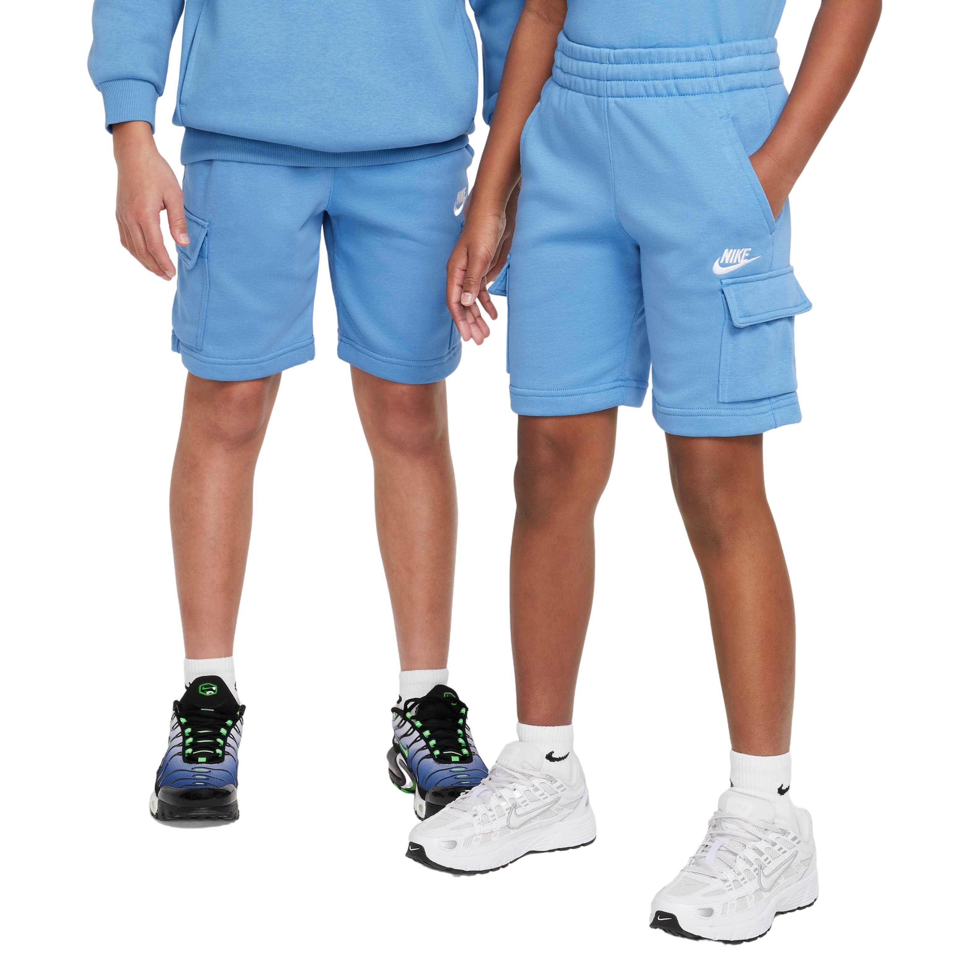 Nike Big Kids' Sportswear Club French Terry LB Cargo Shorts - BLUE Thumbnail View 1