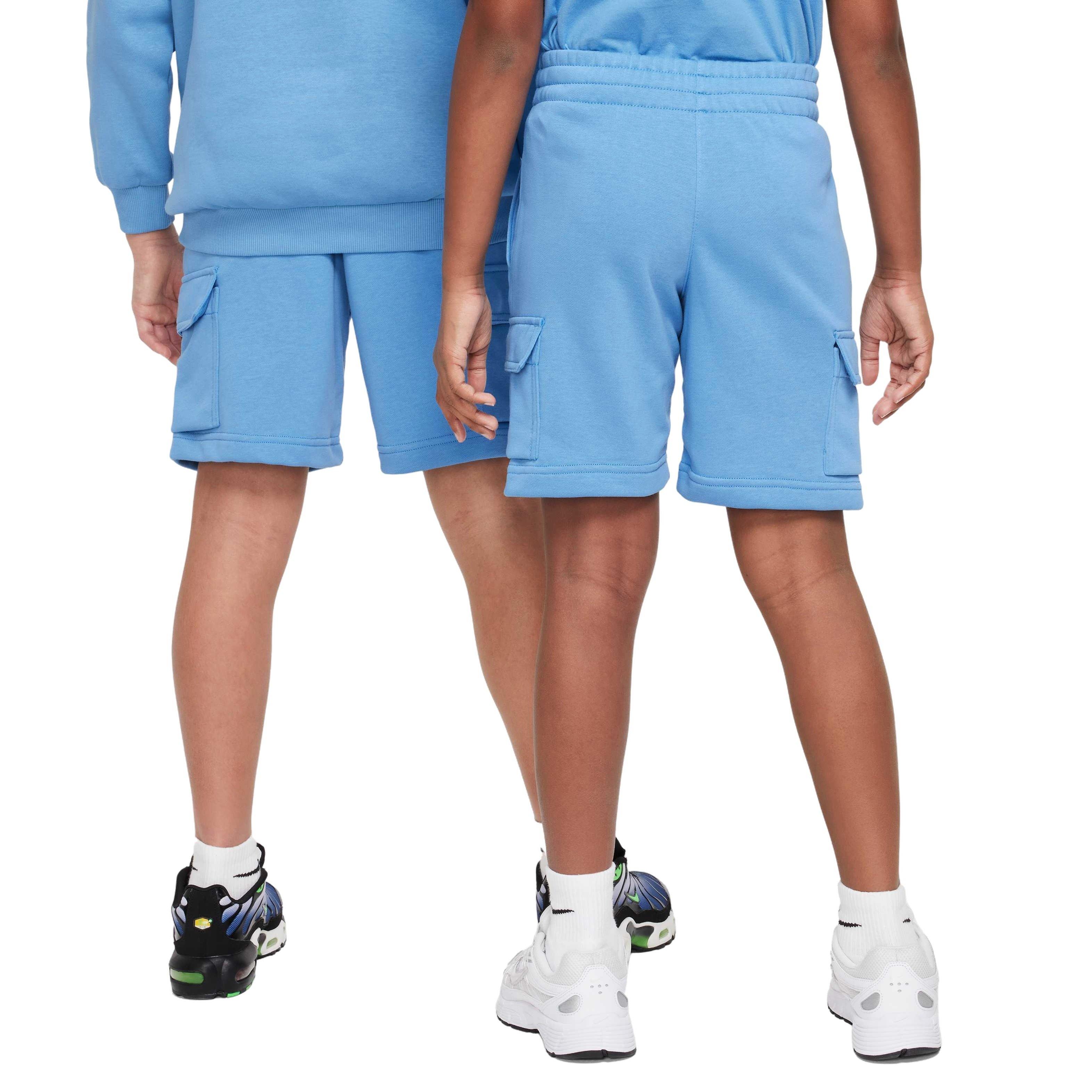 Nike Big Kids' Sportswear Club French Terry LB Cargo Shorts - BLUE Thumbnail View 2