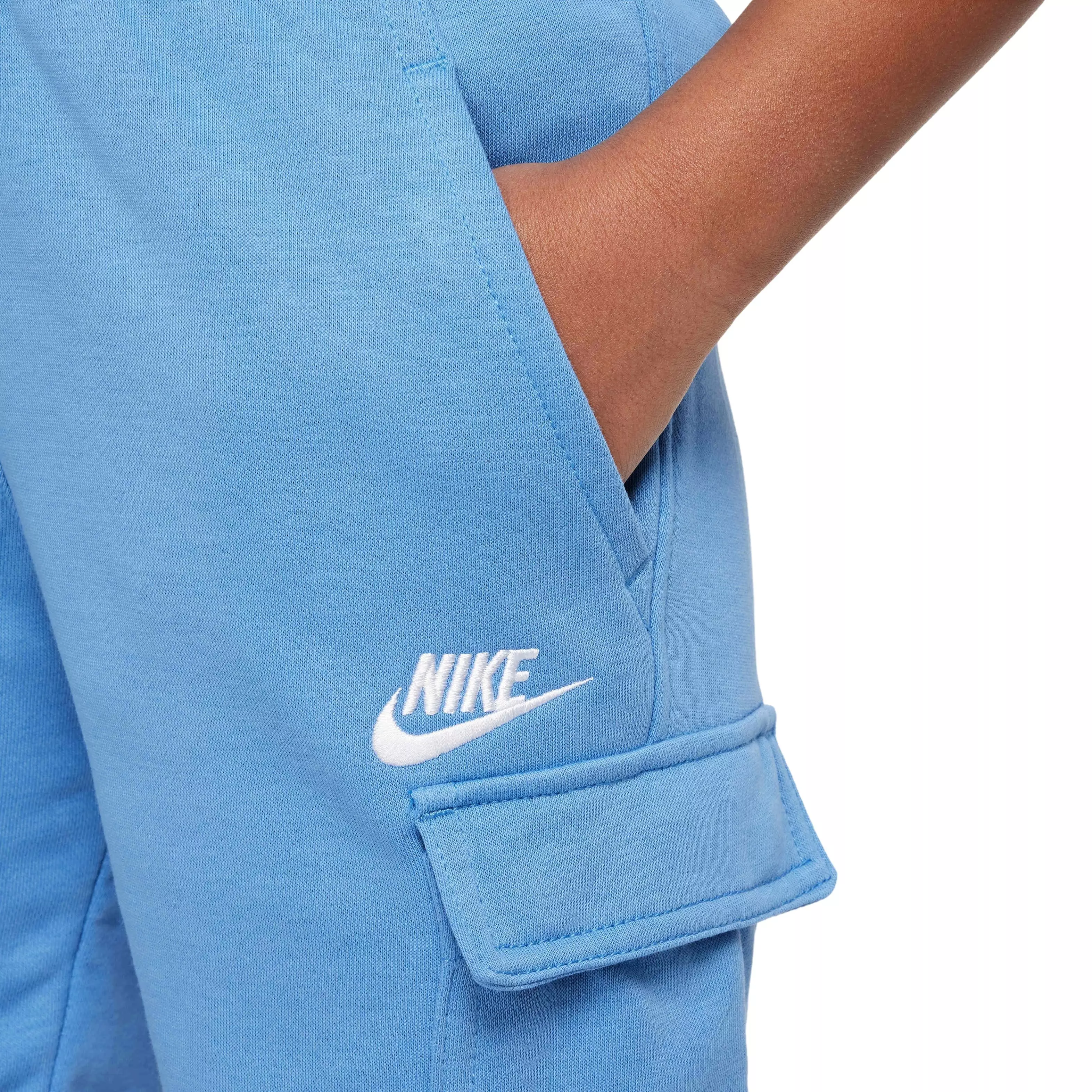 Nike Big Kids' Sportswear Club French Terry LB Cargo Shorts - BLUE